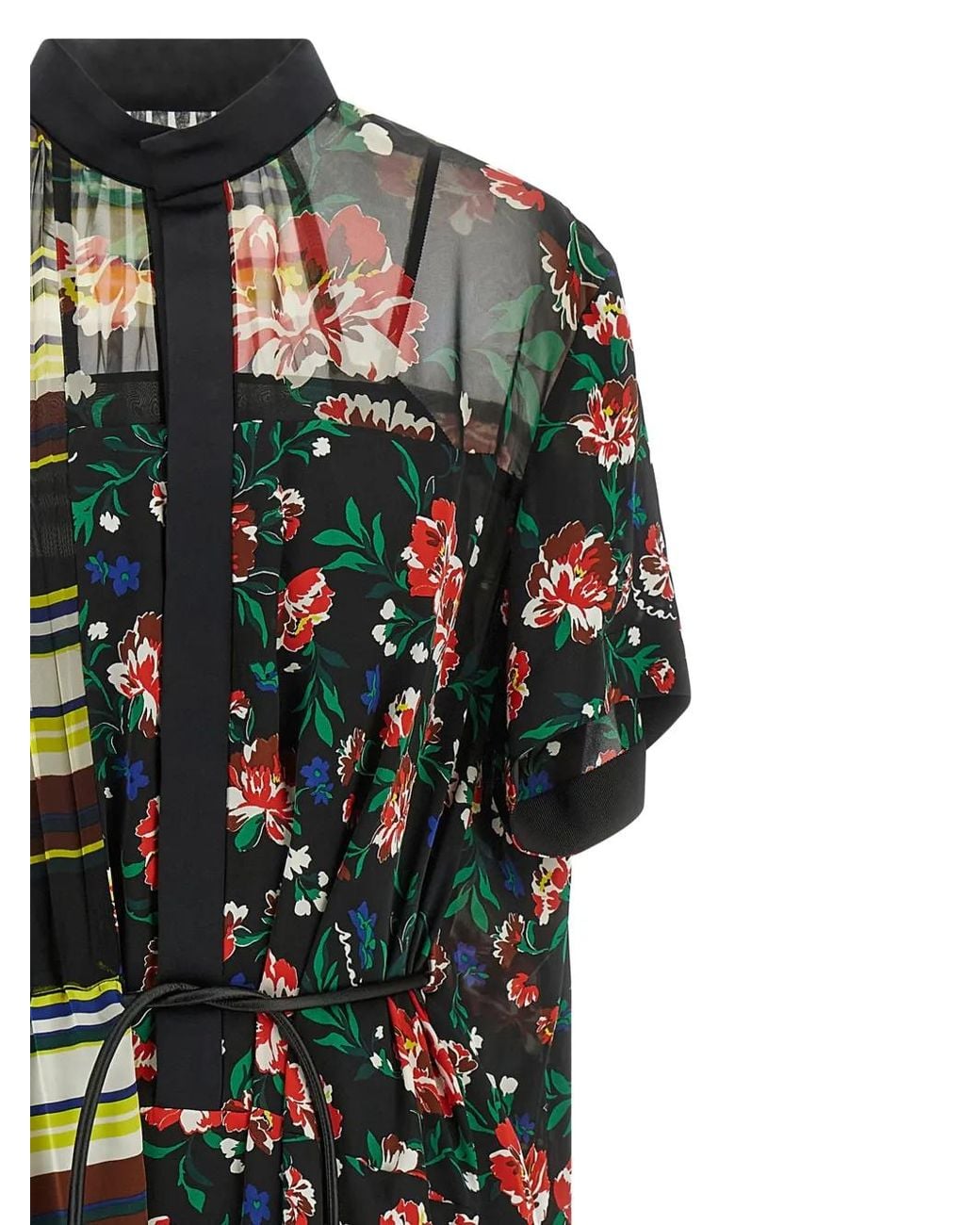 Sacai Green Polo-Collar Dress