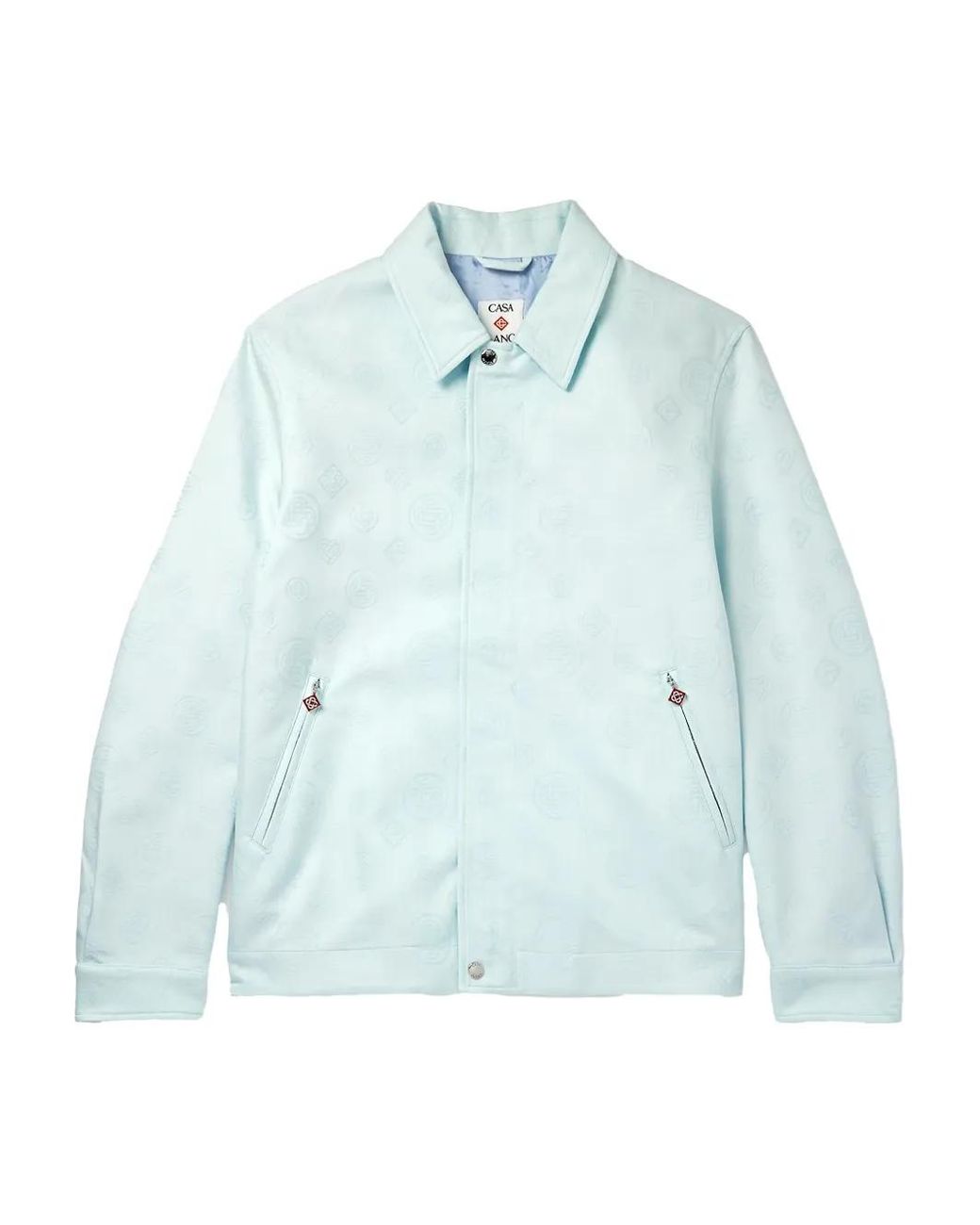 Casablanca Blue Collared Blouson All-Over Motif Jacket for men