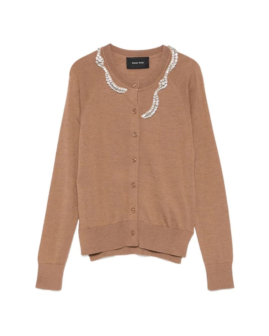 Simone Rocha Natural Embellished Cardigan
