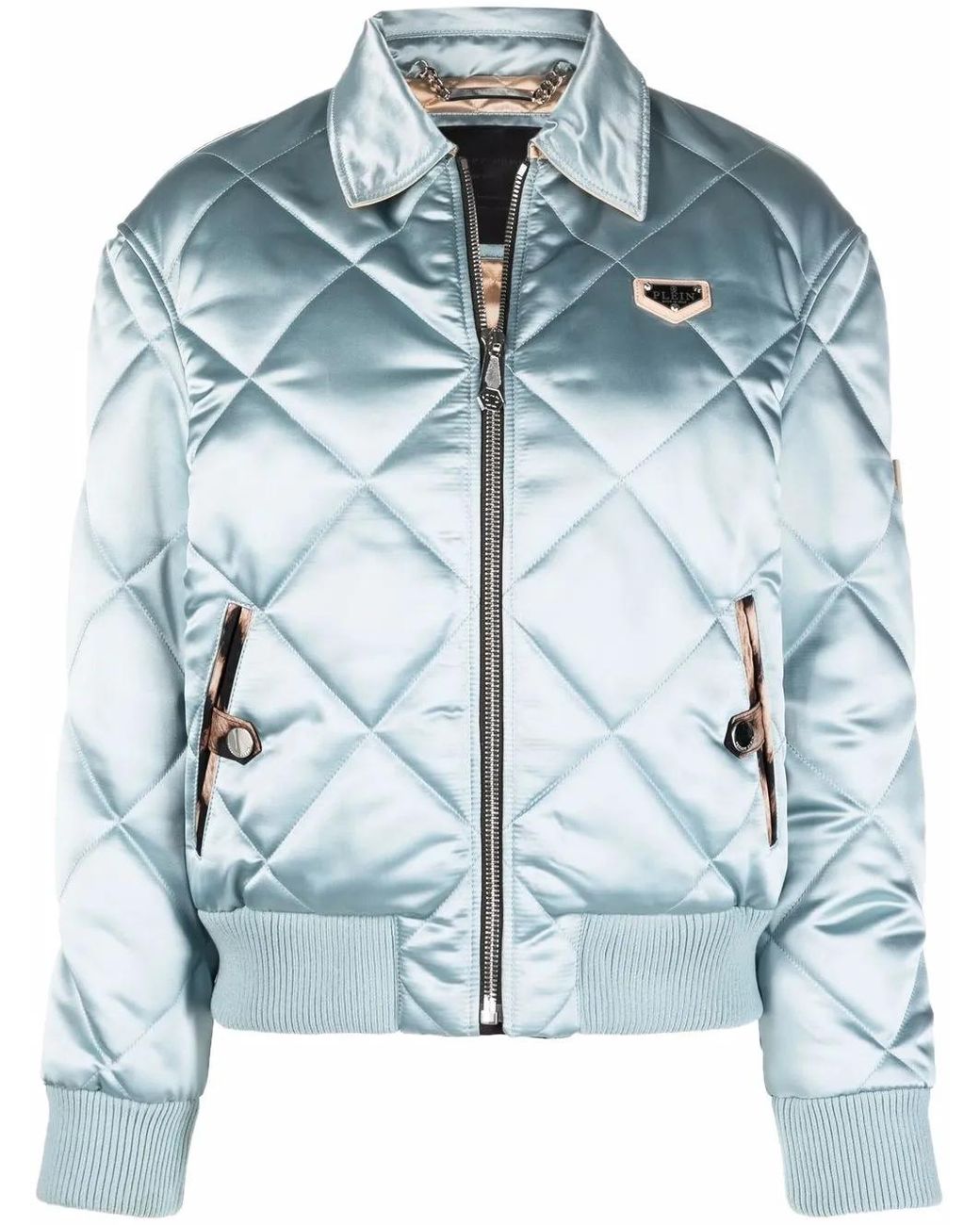 Philipp Plein Gewatteerd Bomberjack in het Blue