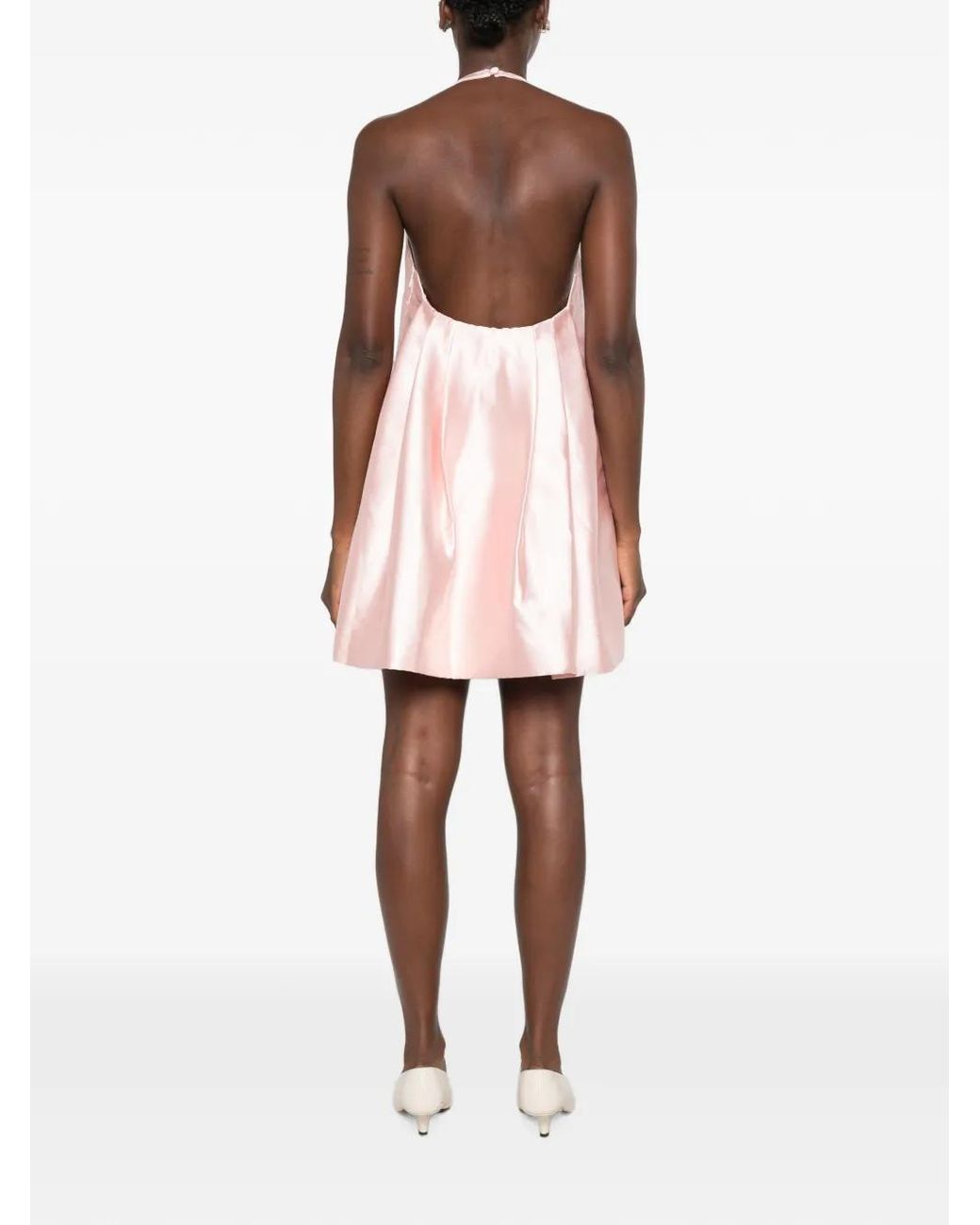 Self-Portrait Pink Halterneck Backless Mini Dress