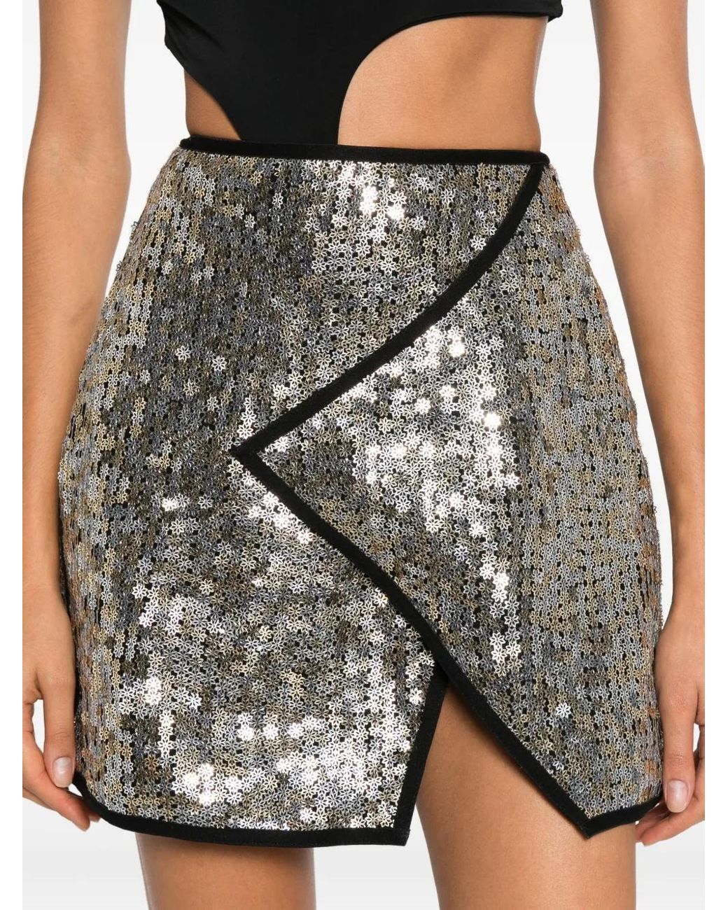 MITILIANE COUTURE Gray Sequin-Embellishment Skirt
