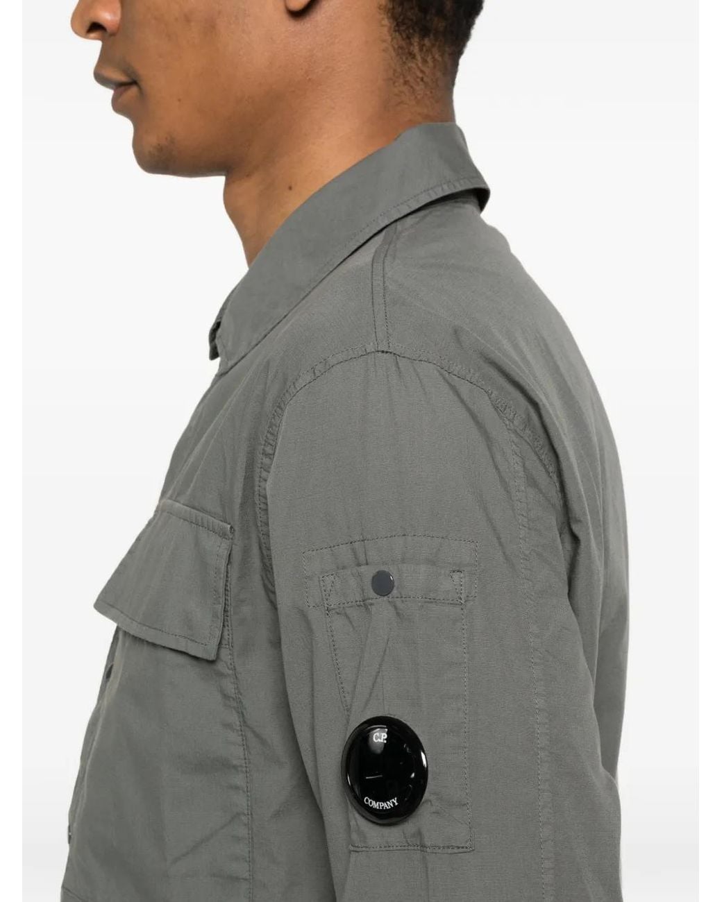 C P Company Gray Patch Pocket Shirt for men