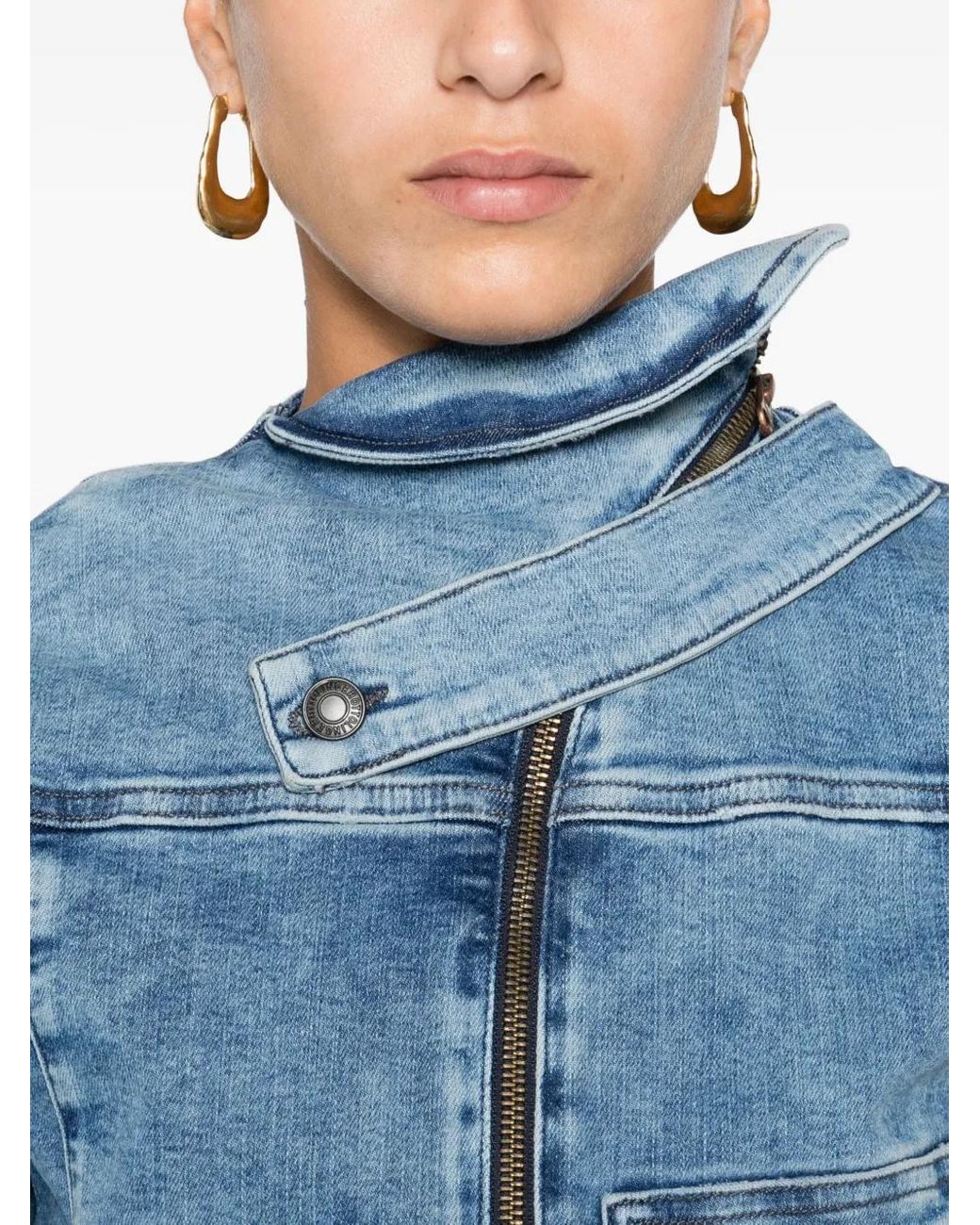 OTTOLINGER Blue Frayed Denim Jacket