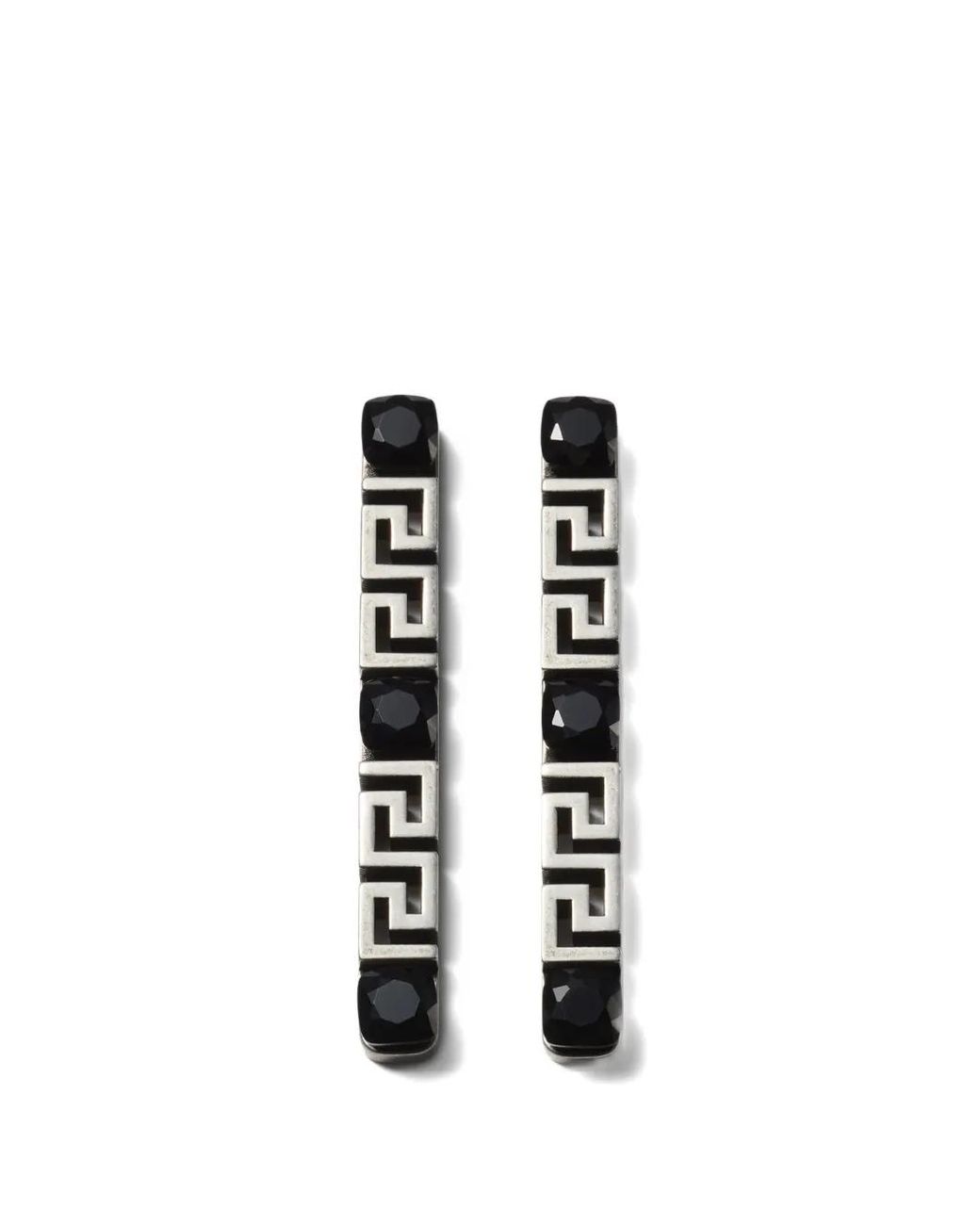 Orecchini Greca Con Cristalli di Versace in Black