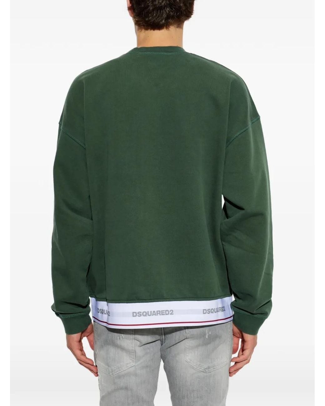 DSquared² Sweater Met Logoband in het Green voor heren