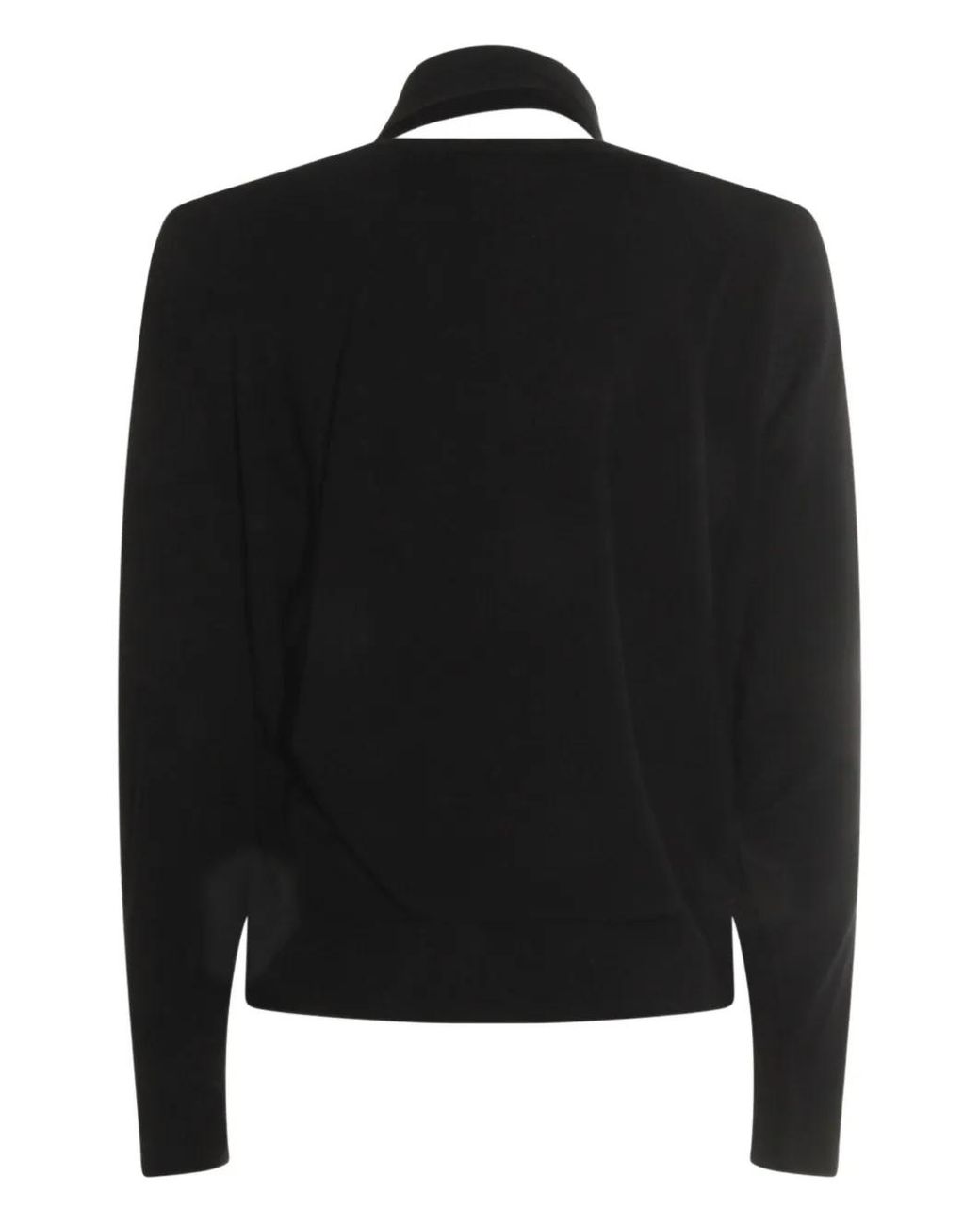 Zanone Black Neck-Tie Sweater