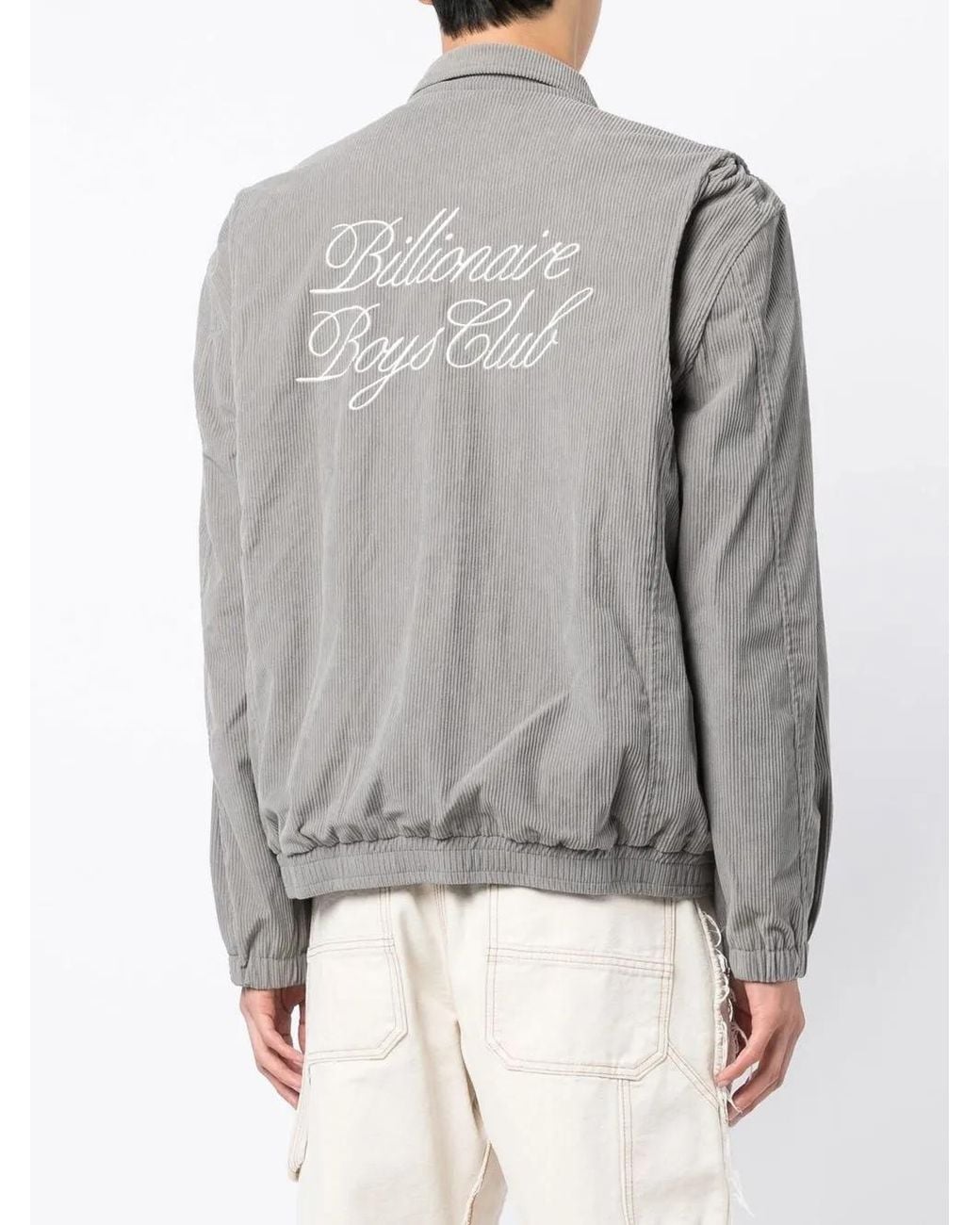BBCICECREAM Gray Logo-Print Zip-Up Shirt Jacket for men