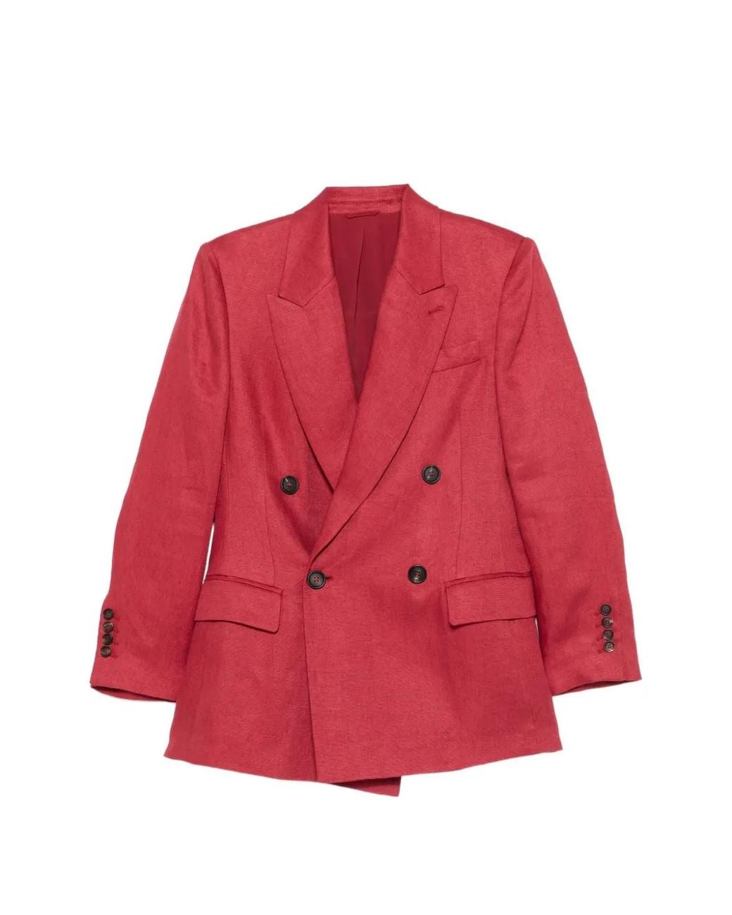 Brunello Cucinelli Red Double-Breasted Jacket