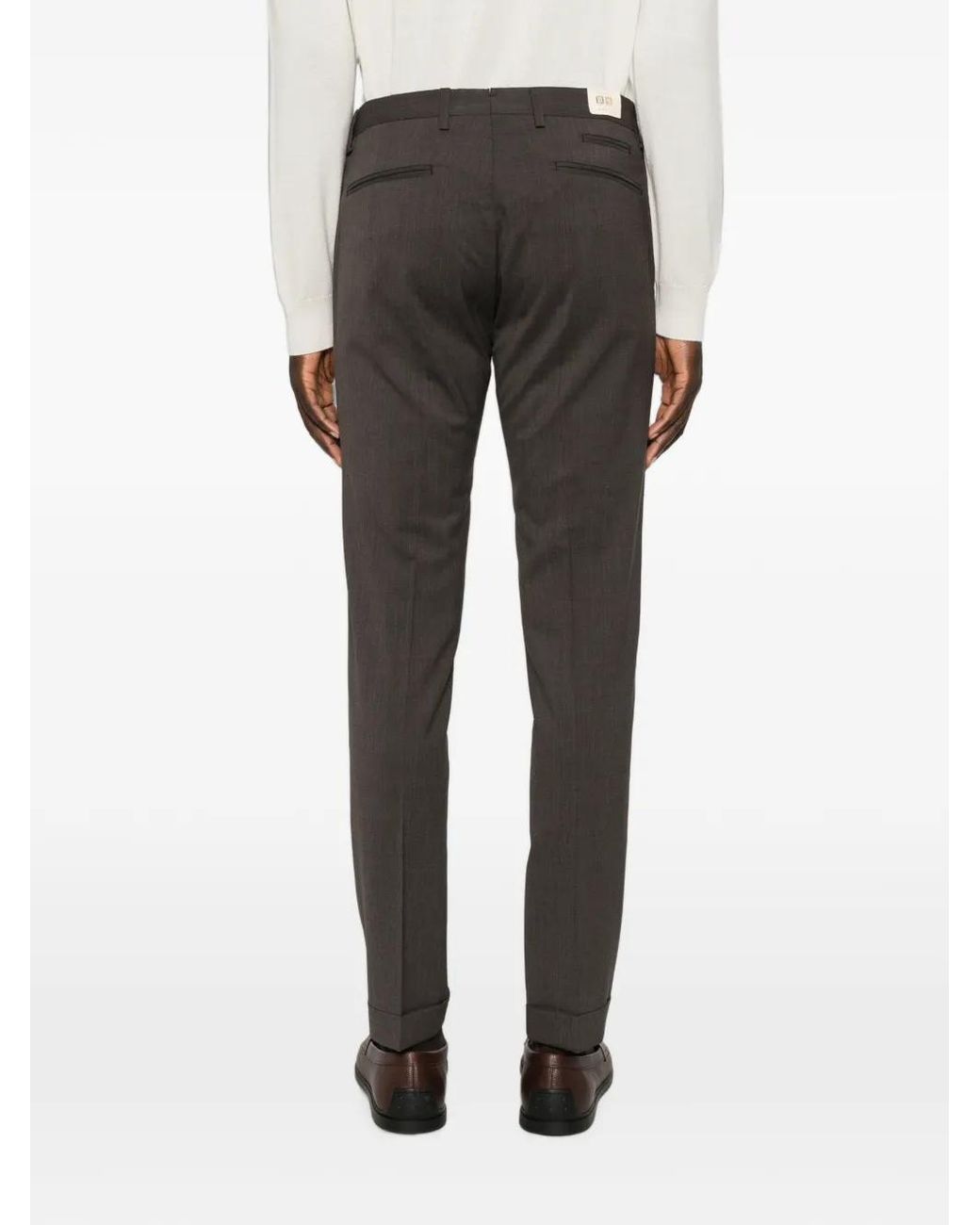 Briglia 1949 Gray Pleated Turned-Up Trousers for men