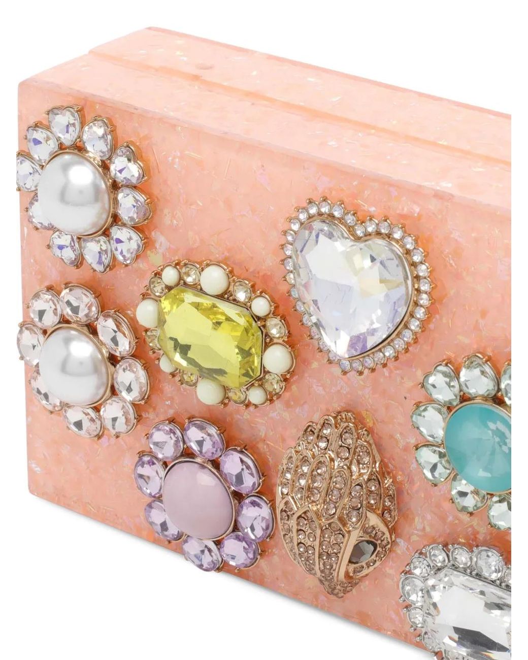 Kurt Geiger Pink Crystals Box Clutch