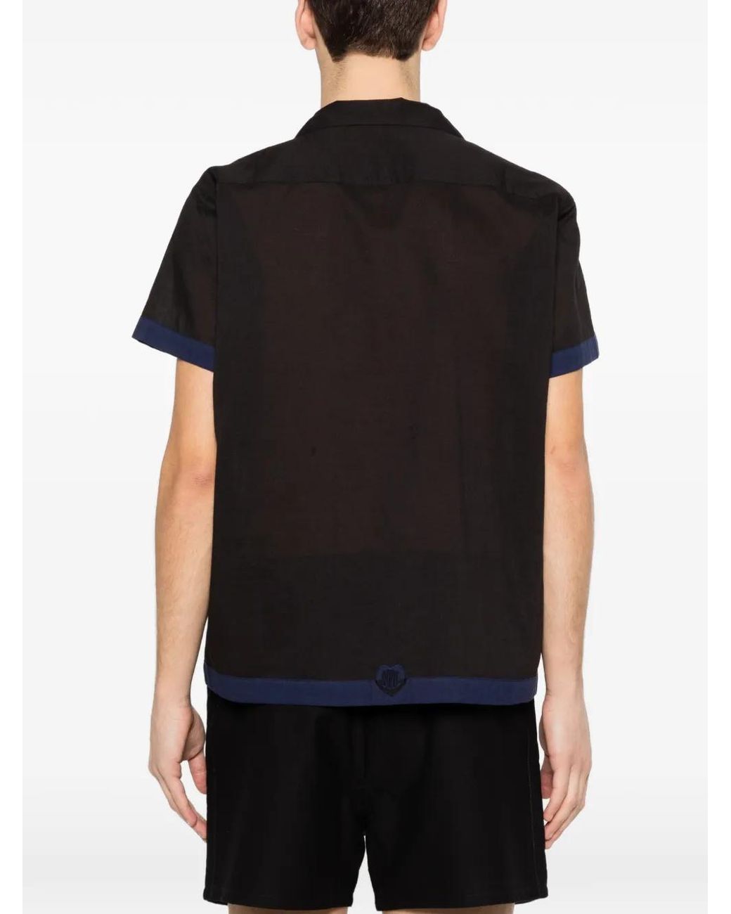 Bode Black Heart Deco Short-Sleeve Shirt for men