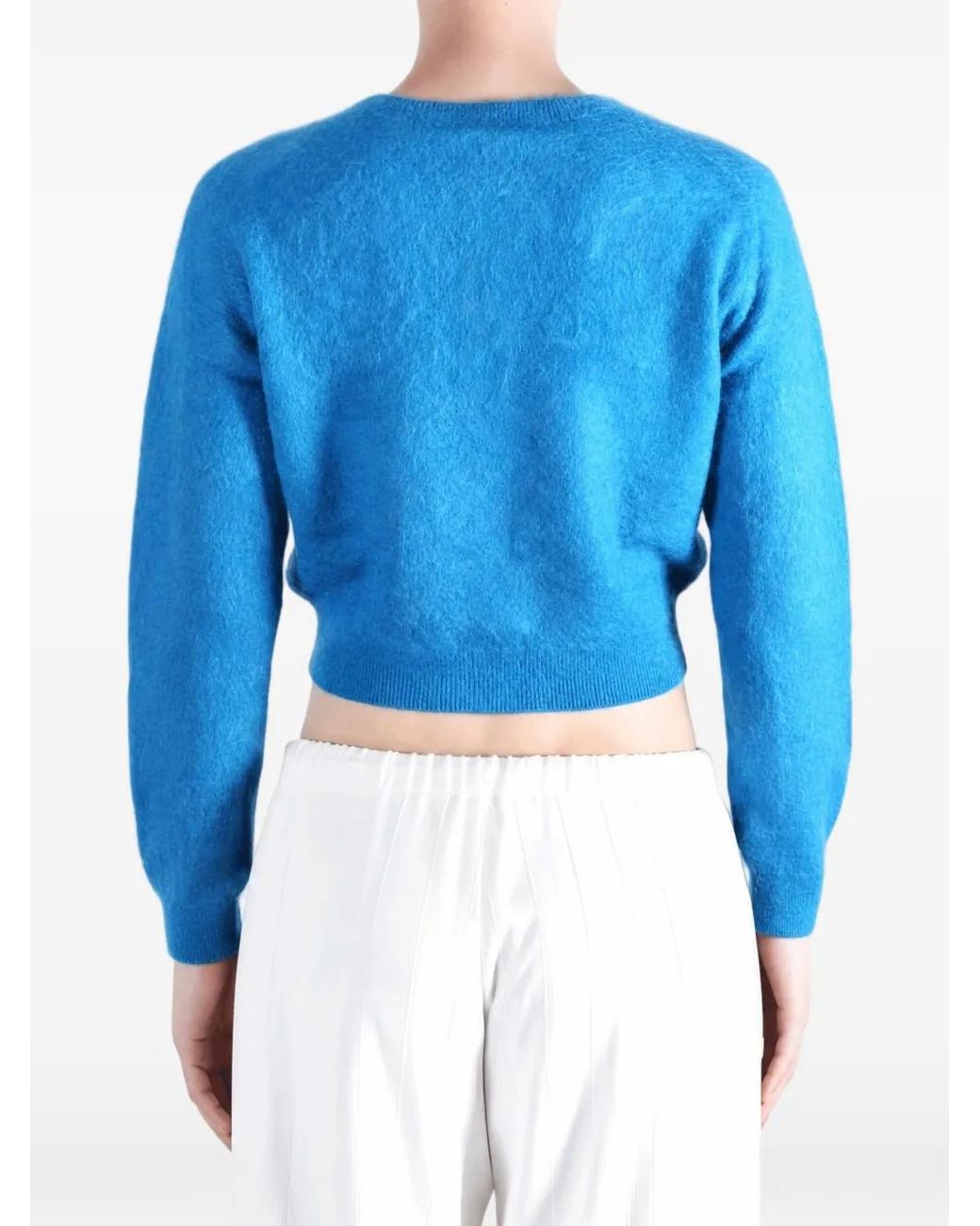 Auralee Blue Garment-Dyed Cardigan
