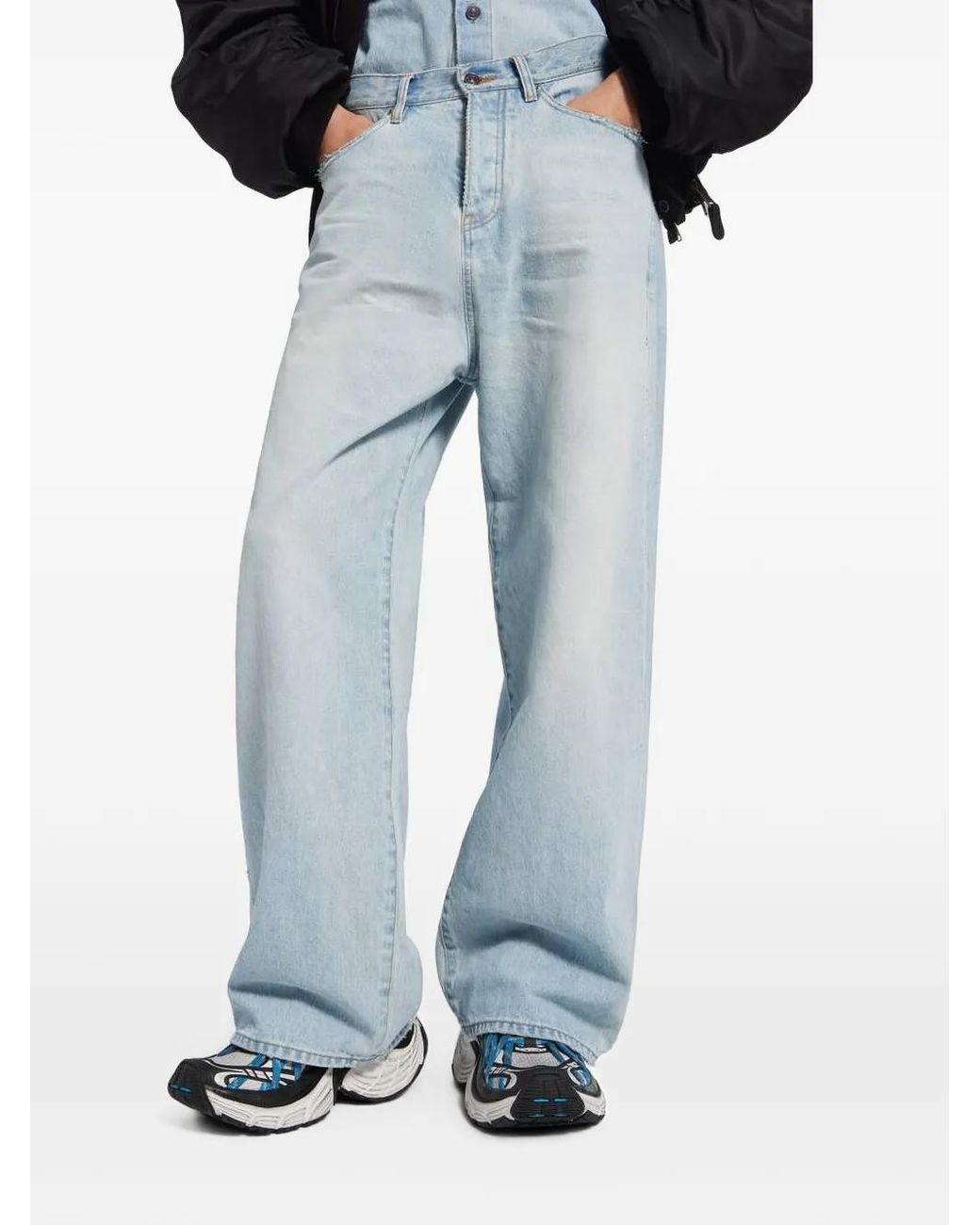 Balenciaga Blue Casual Faded Wide-leg Pants for men