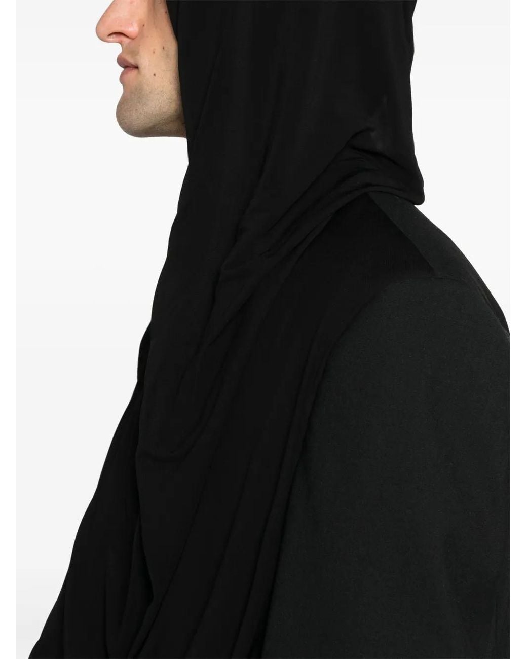 Y. Project Black Draped Hooded Viscose-Blend Blazer