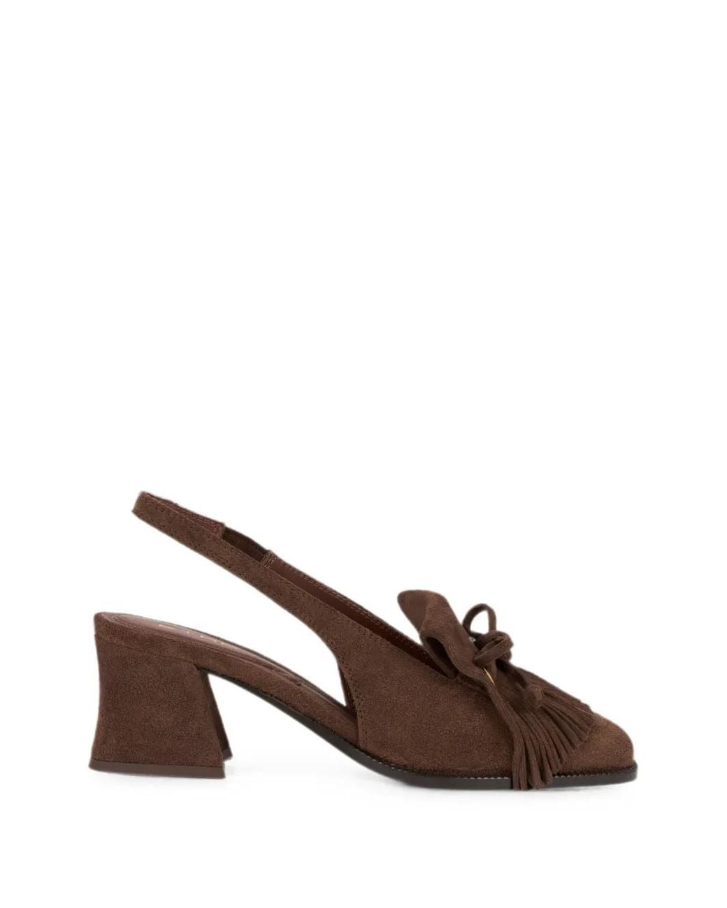 Etro Brown Slingback Suede Loafers With Fringing