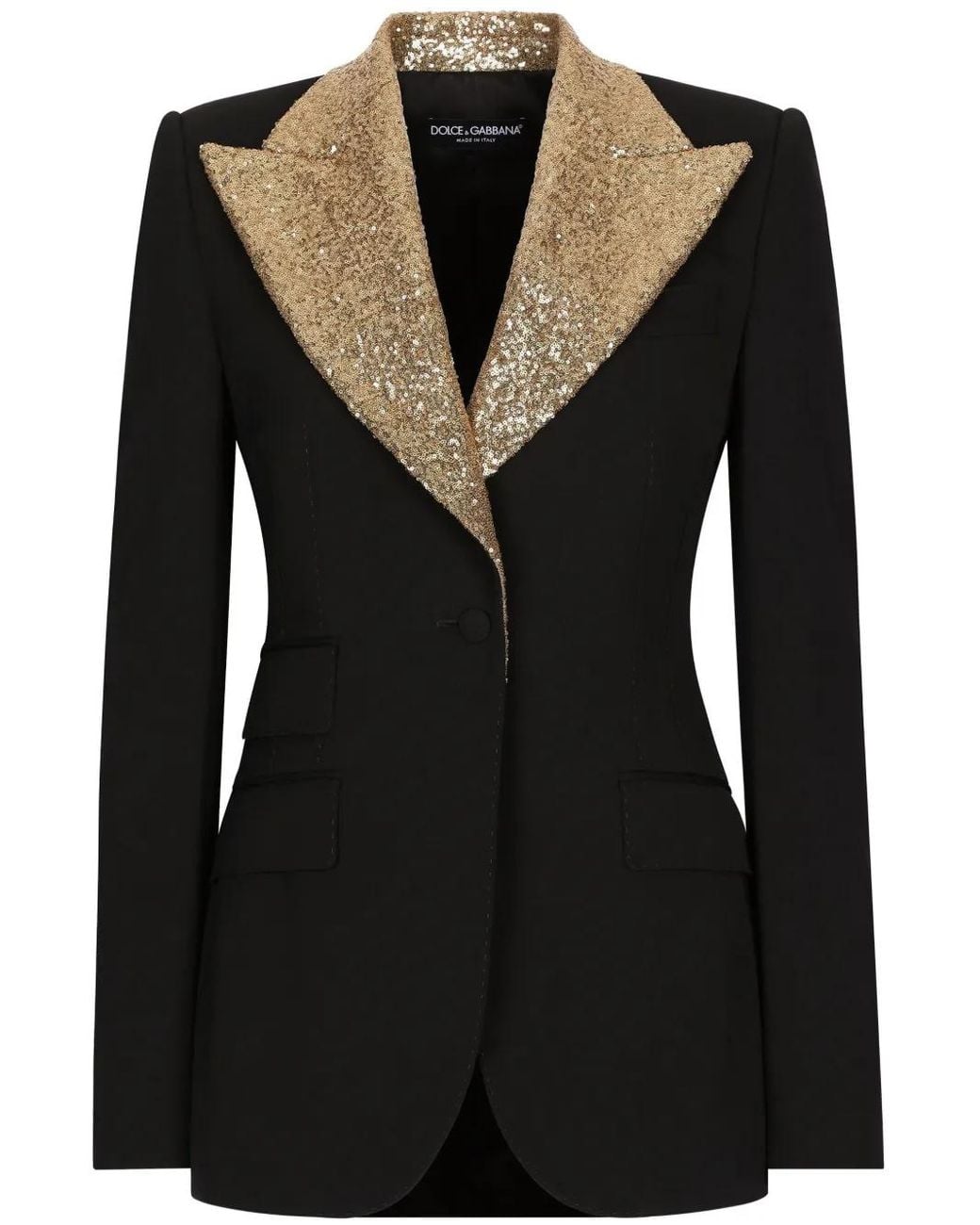 Dolce & Gabbana Black Single-Breasted Turlington Blazer