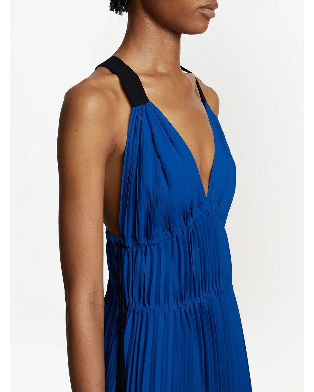 Proenza Schouler Blue Broomstick Pleated Tank Dress