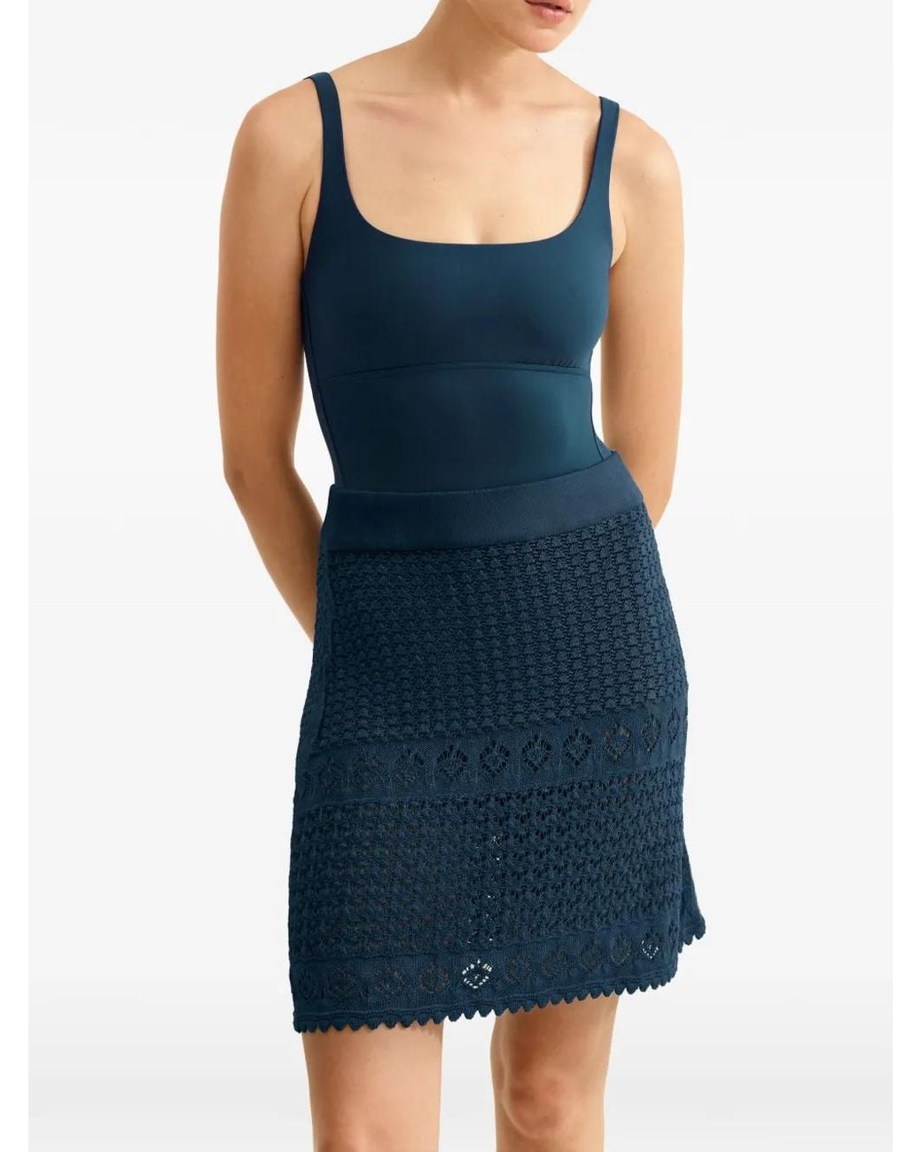 Eres Blue Angela Crochet Mini Skirt