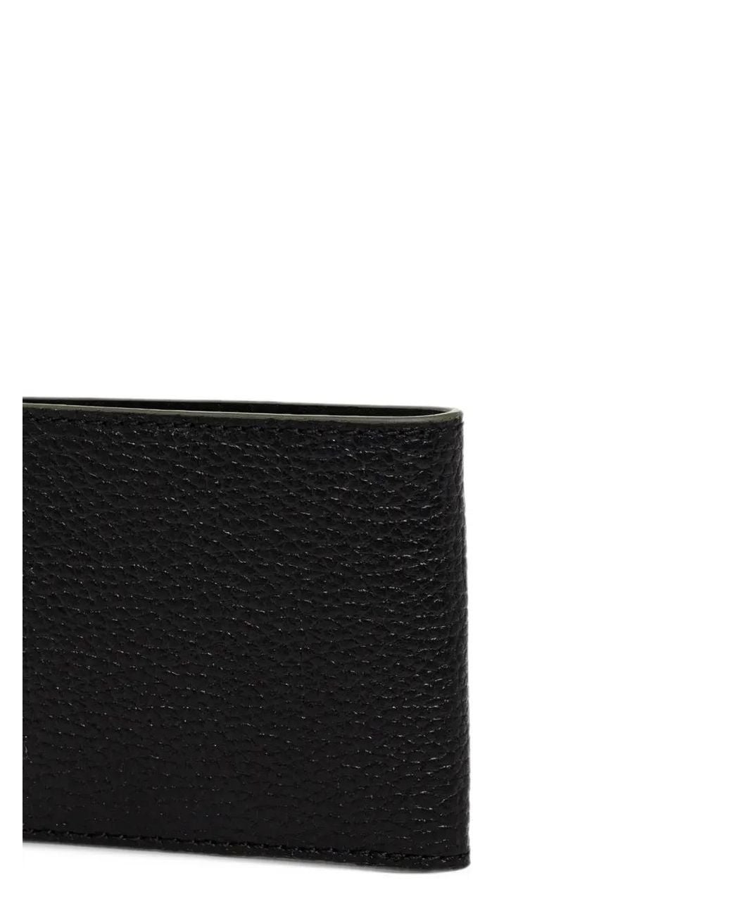 Barbour Black Grain Leather Billfold Wallet for men
