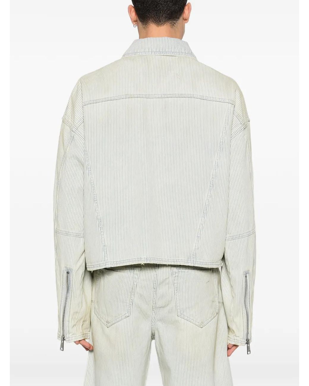 Purple Brand White Striped Zip Jacket for men