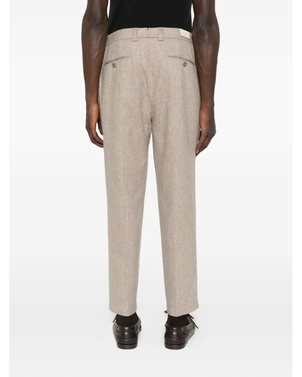 Briglia 1949 Natural Pressed-Crease Button Trousers for men