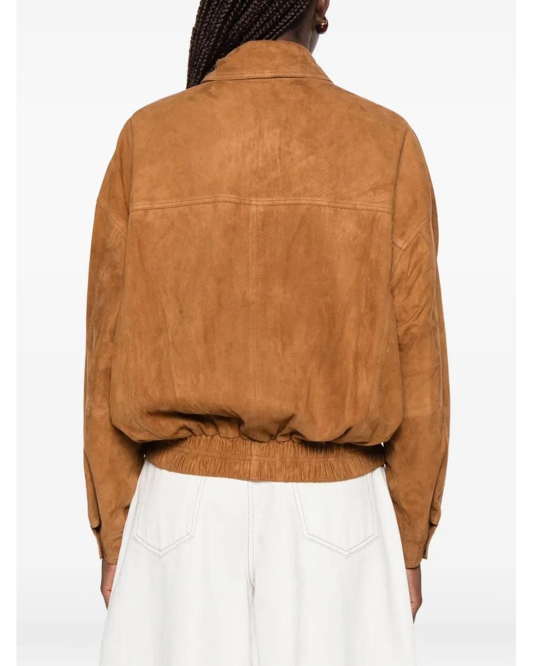 Arma Brown Frederica Suede Bomber Jacket