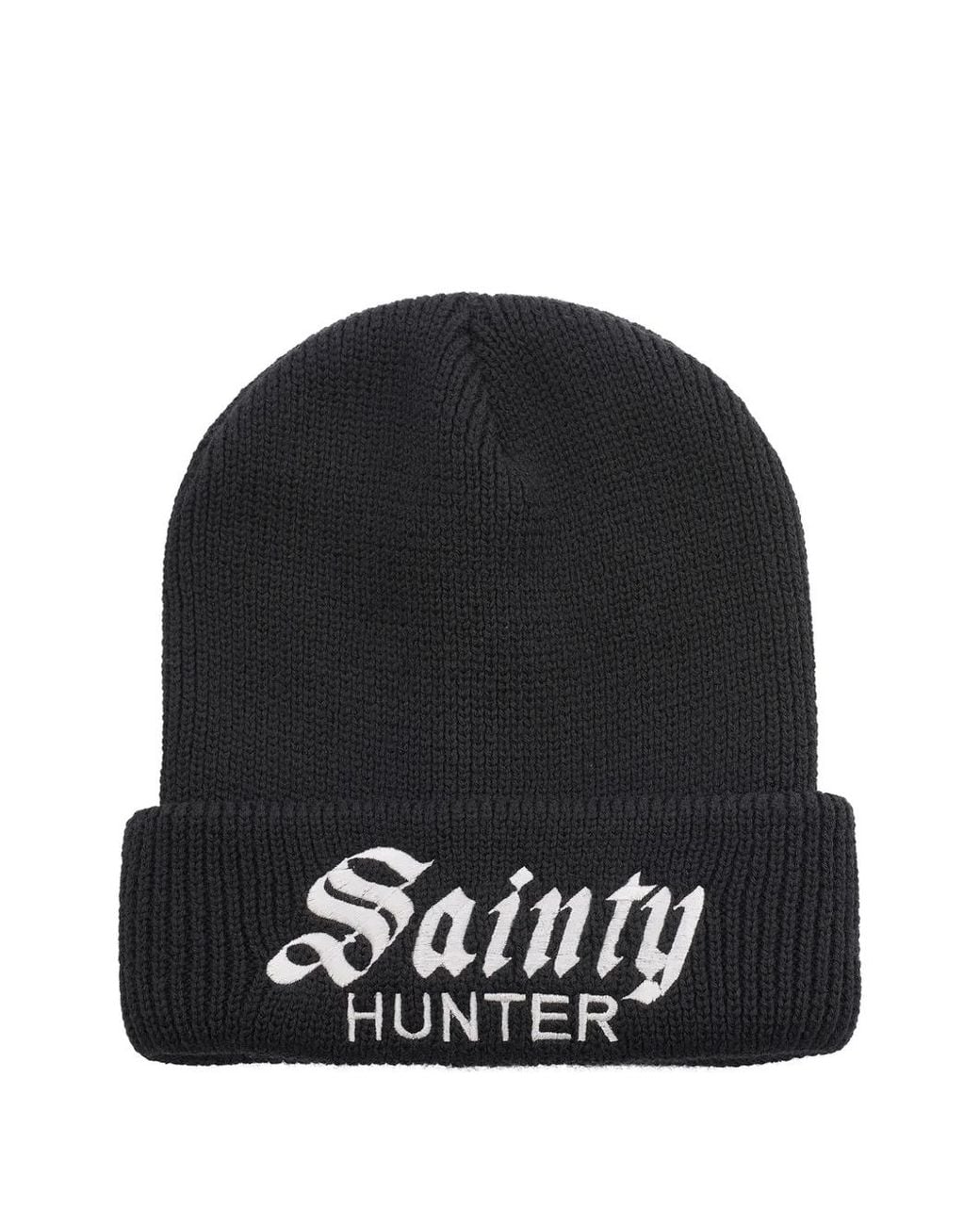 SAINT Mxxxxxx Black X X Bounty Hunter Logo-Embroidered Beanie Hat for men