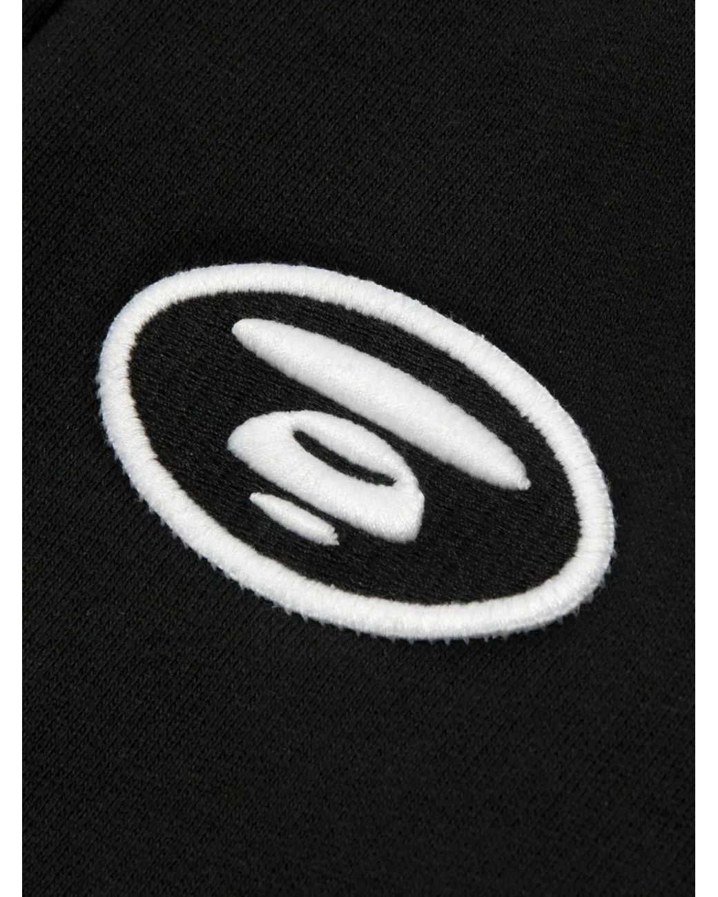 Aape By A Bathing Ape Black Embroidered-Logo Cuffed Track Pants for men