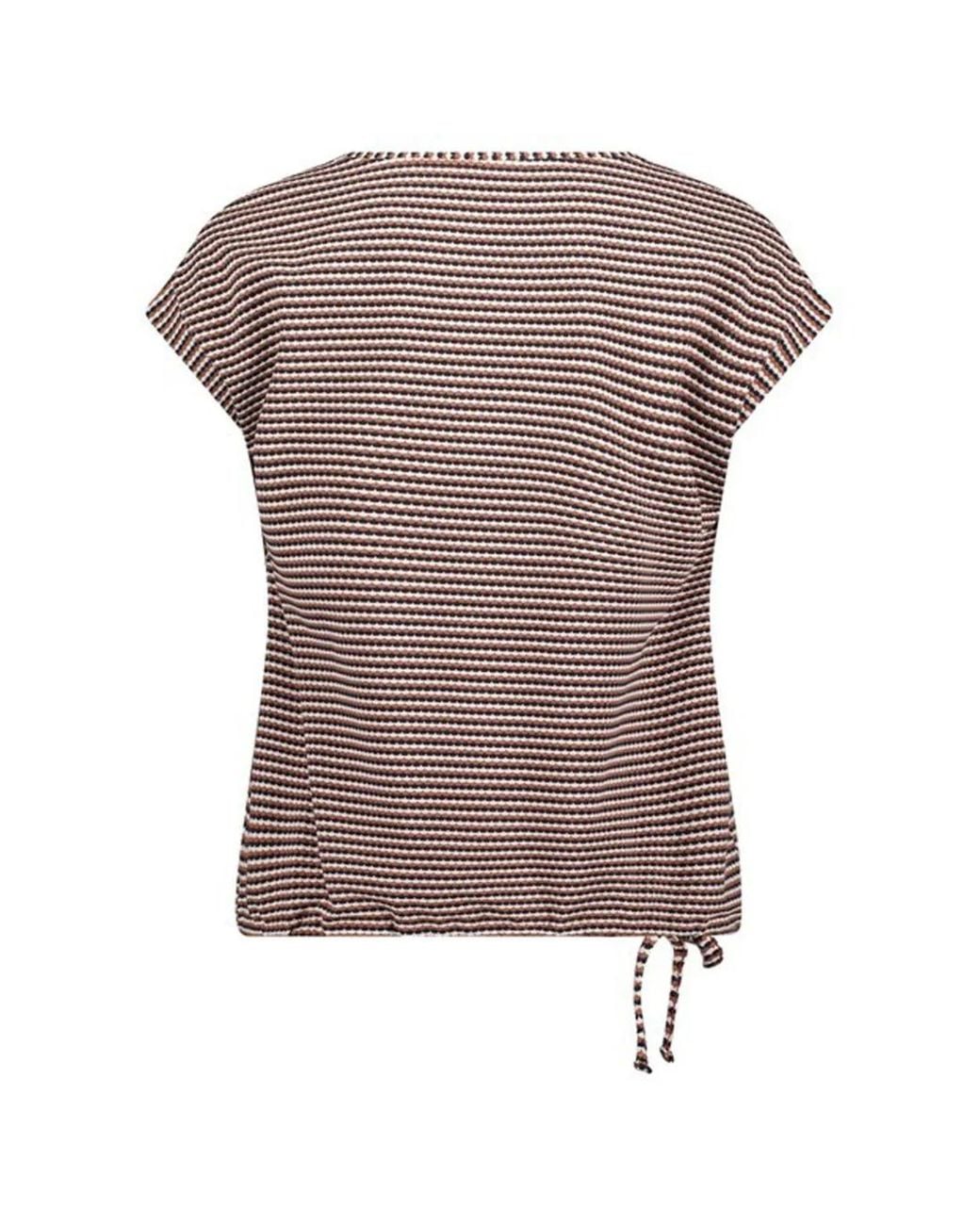 Betty Barclay Black Striped Drawstring-Hem T-Shirt