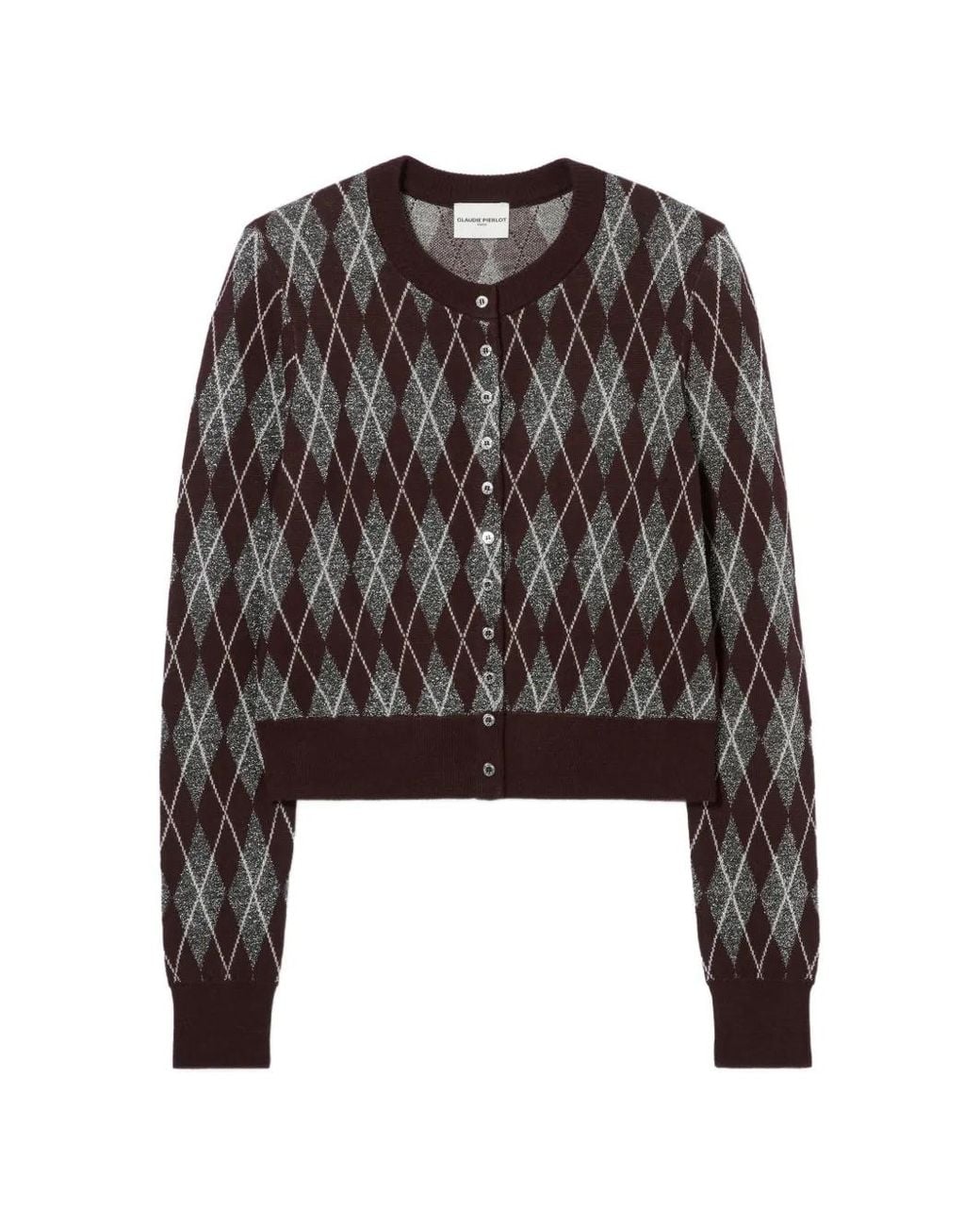 Claudie Pierlot Black Argyle Knitted Cardigan