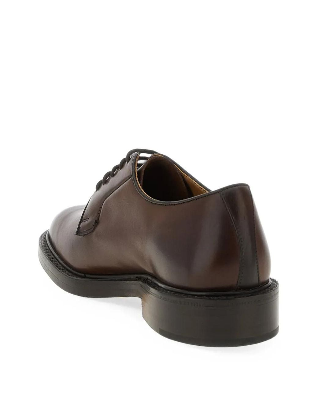Tricker's Brown Robert Burnished-Leather Derby Shoes for men