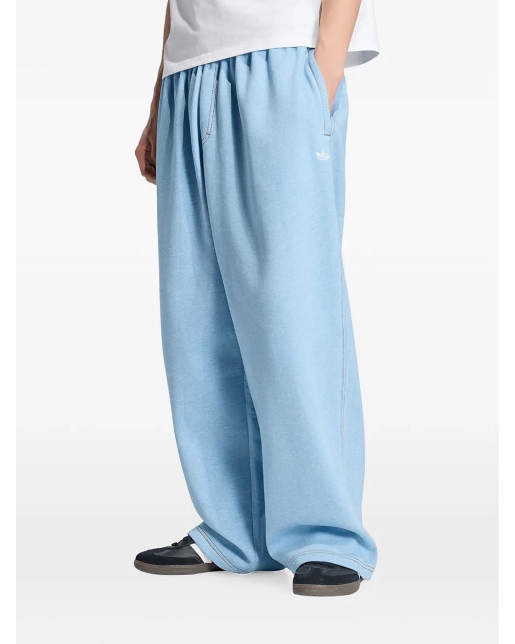 Adidas Blue Trefoil Essentials Melange Trousers for men