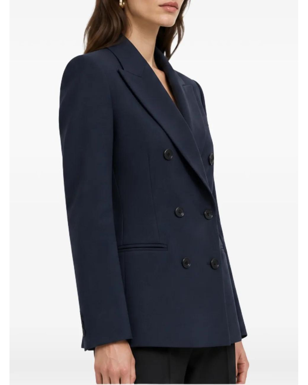 Seventy Blue Double-Breasted Peaked-Lapel Jacket