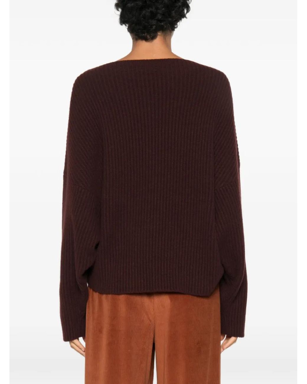 Dusan Red Ribbed-Knit Boat-Neck Sweater