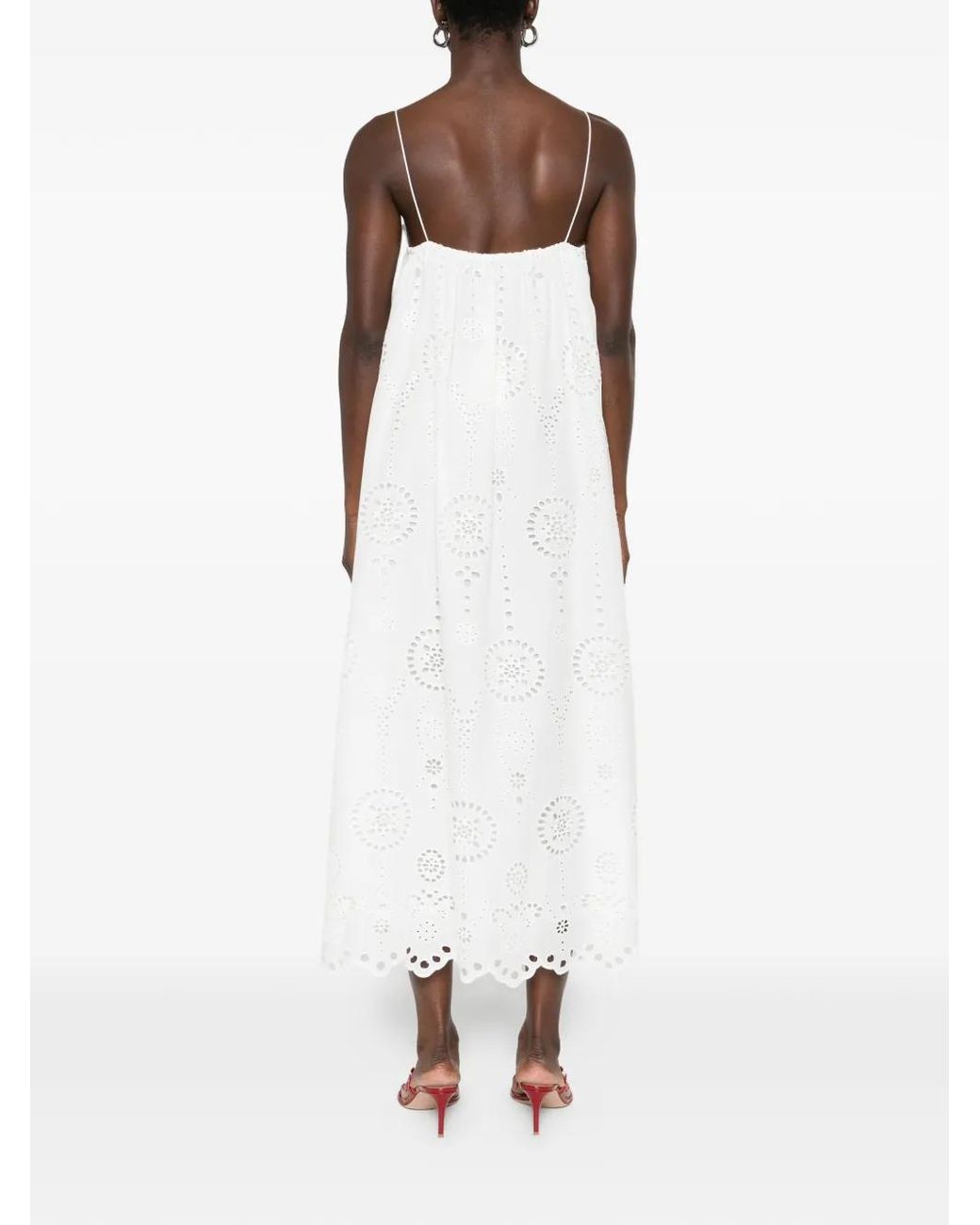 Matteau White Broderie Cami Midi Dress