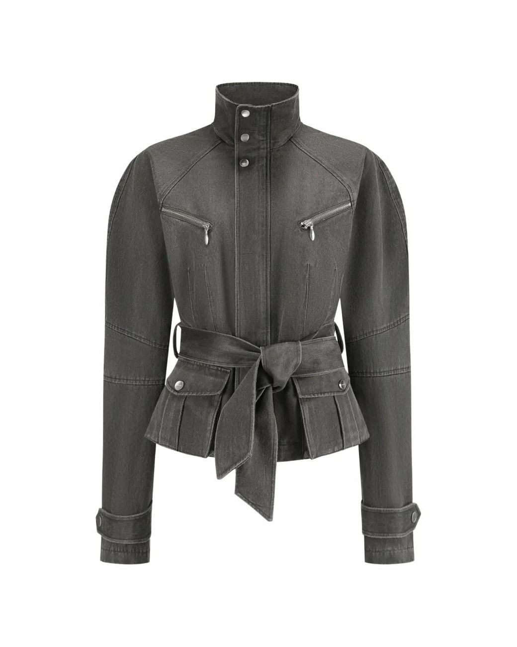 Oude Waag Gray Washed Belted Jacket