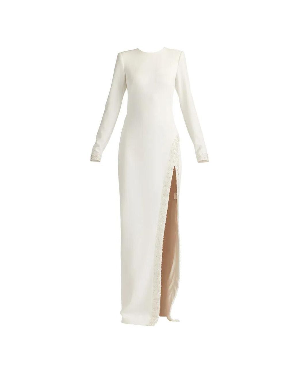 Tadashi Shoji White Beaded Split Dress
