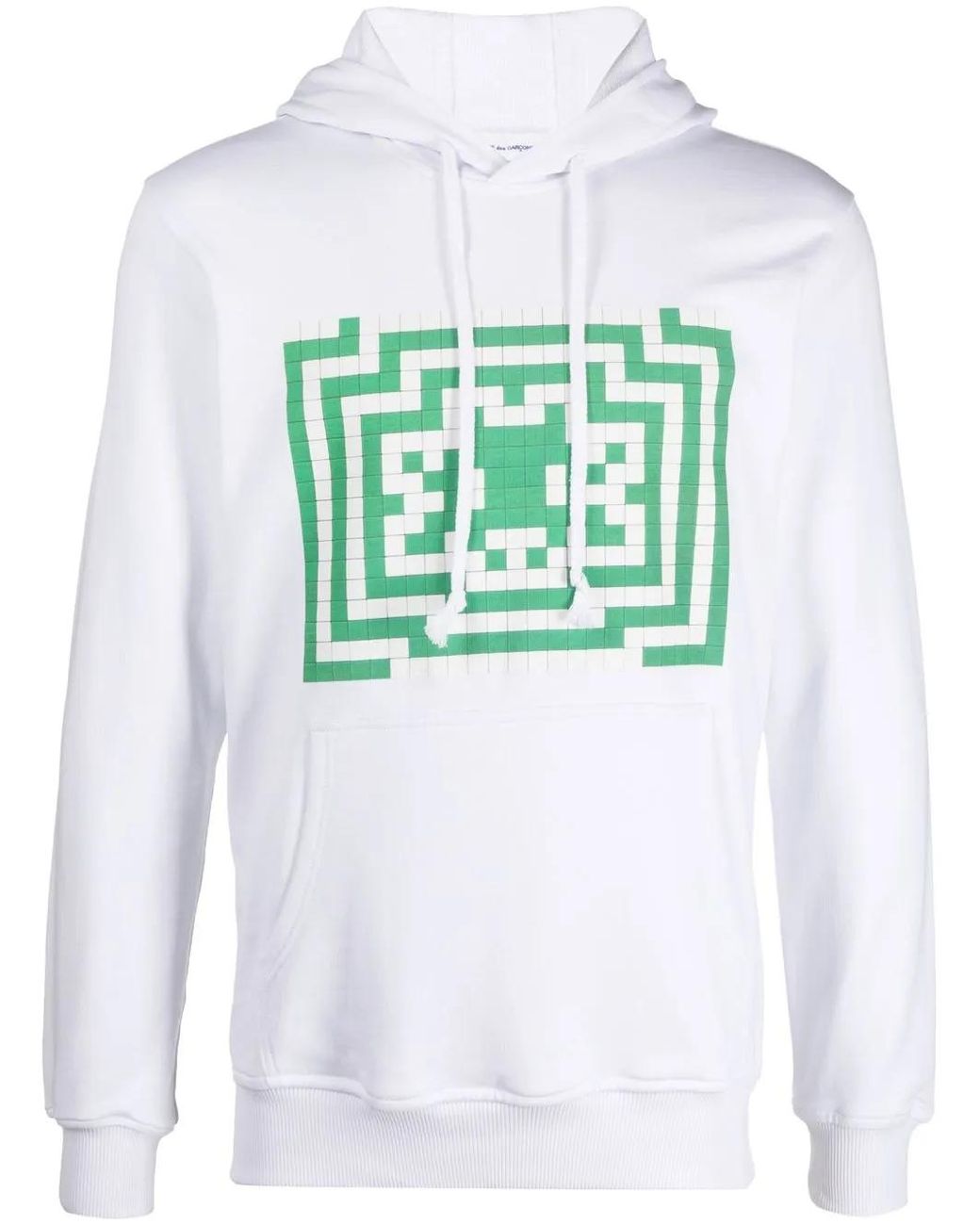 Comme des Garçons Green Graphic-Print Long-Sleeve Hoodie for men