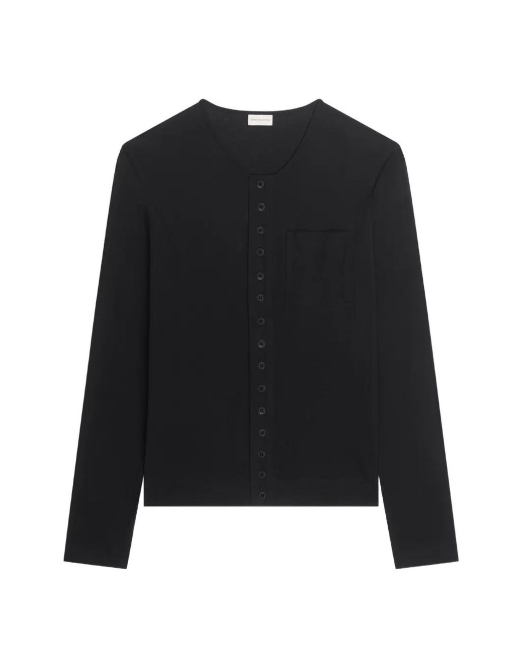 Dries Van Noten Black Fitted Jersey Cardigan for men