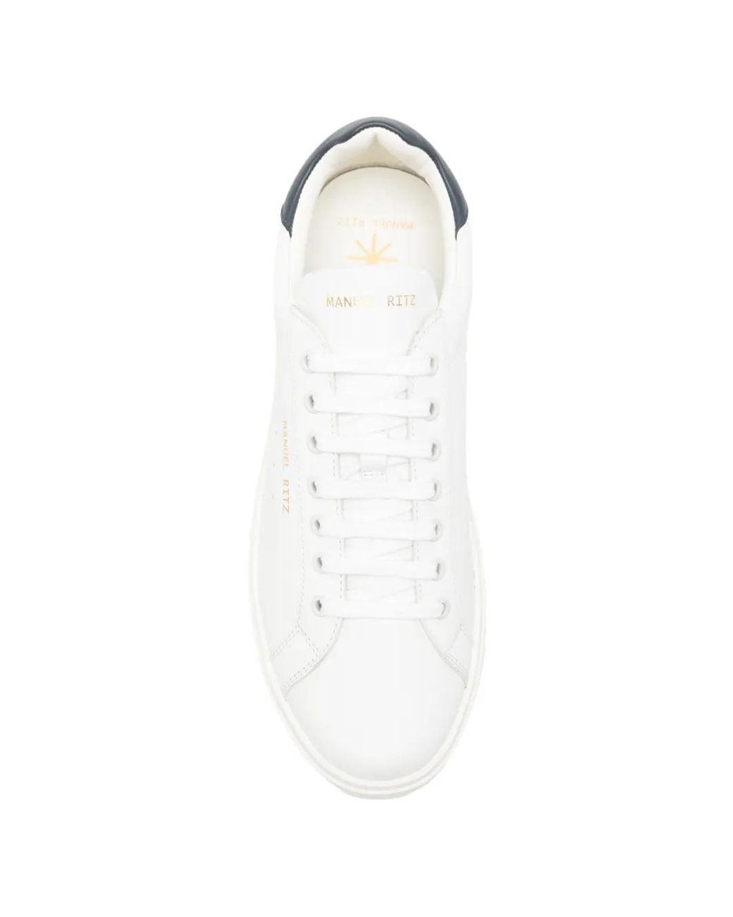 Manuel Ritz White Logo-Print Leather Sneakers for men