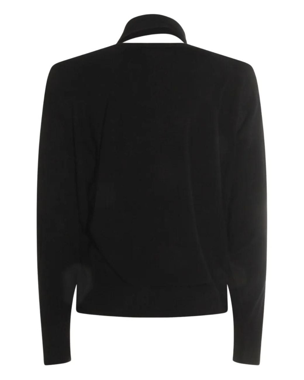 Zanone Black Neck-Tie Sweater