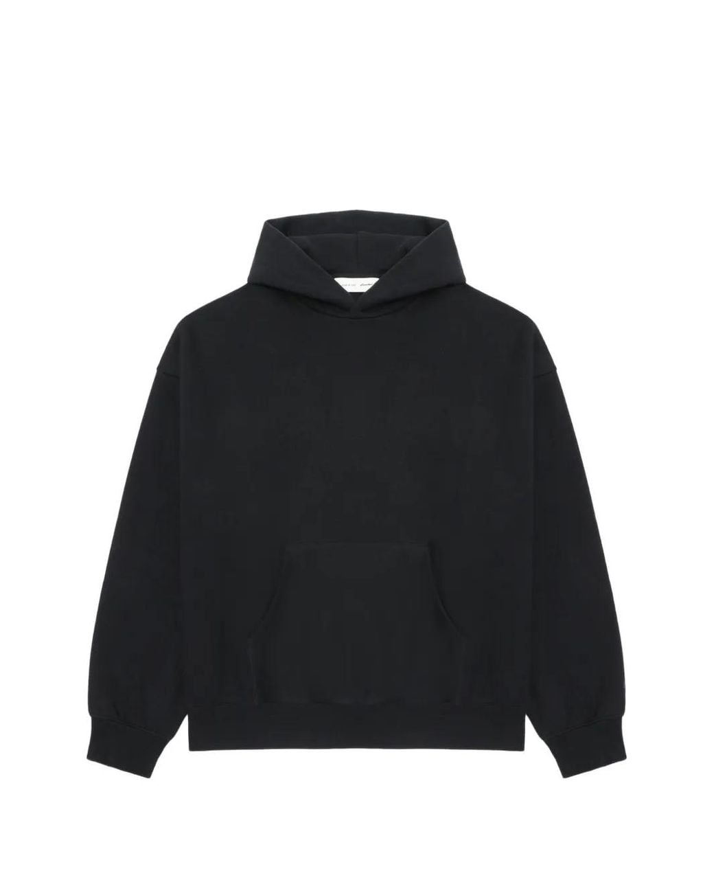 Essentials Black Logo-Print Cotton Hoodie for men