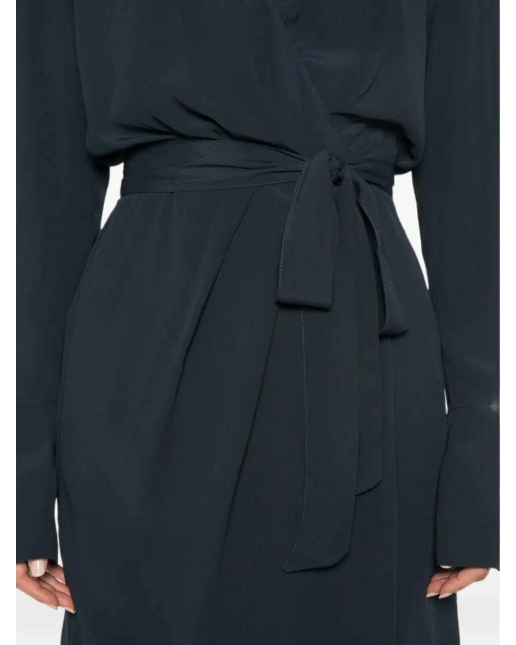 Patrizia Pepe Blue Tie-Waist Wrap Dress