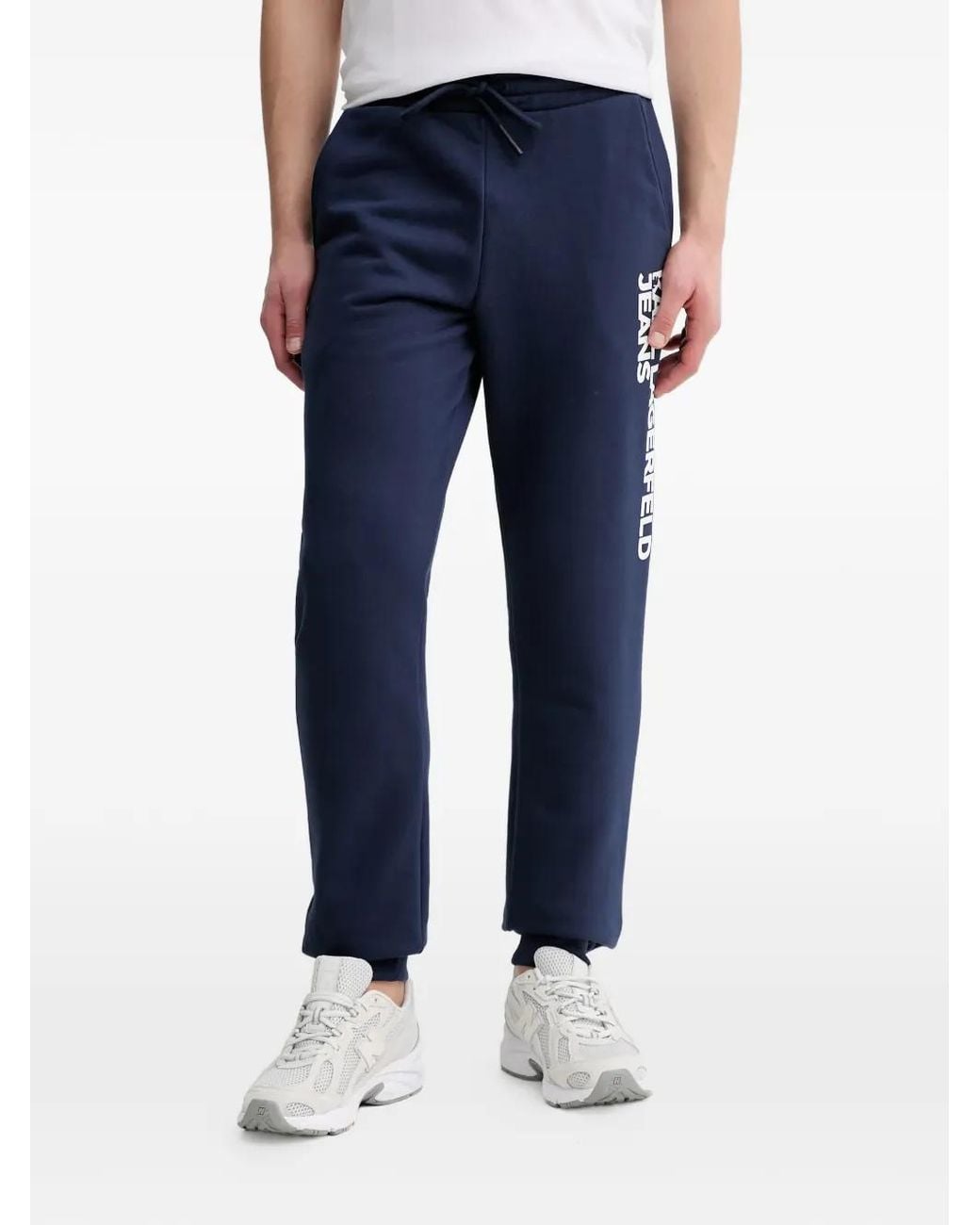 Karl Lagerfeld Blue Logo-Print Slim-Fit Track Pants for men