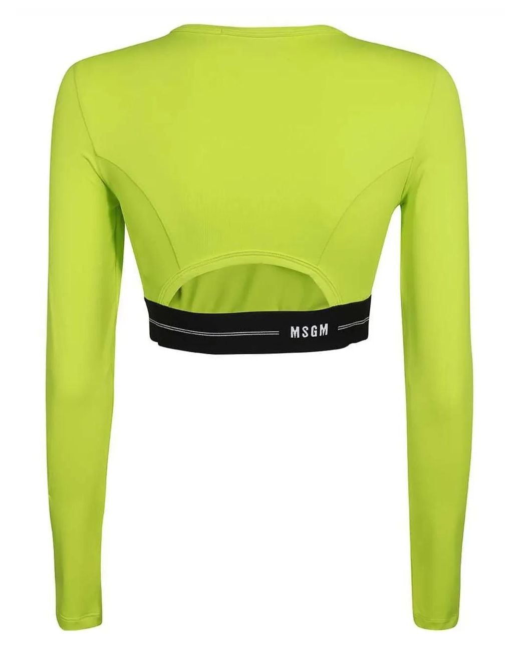 MSGM Green Cropped T-Shirt