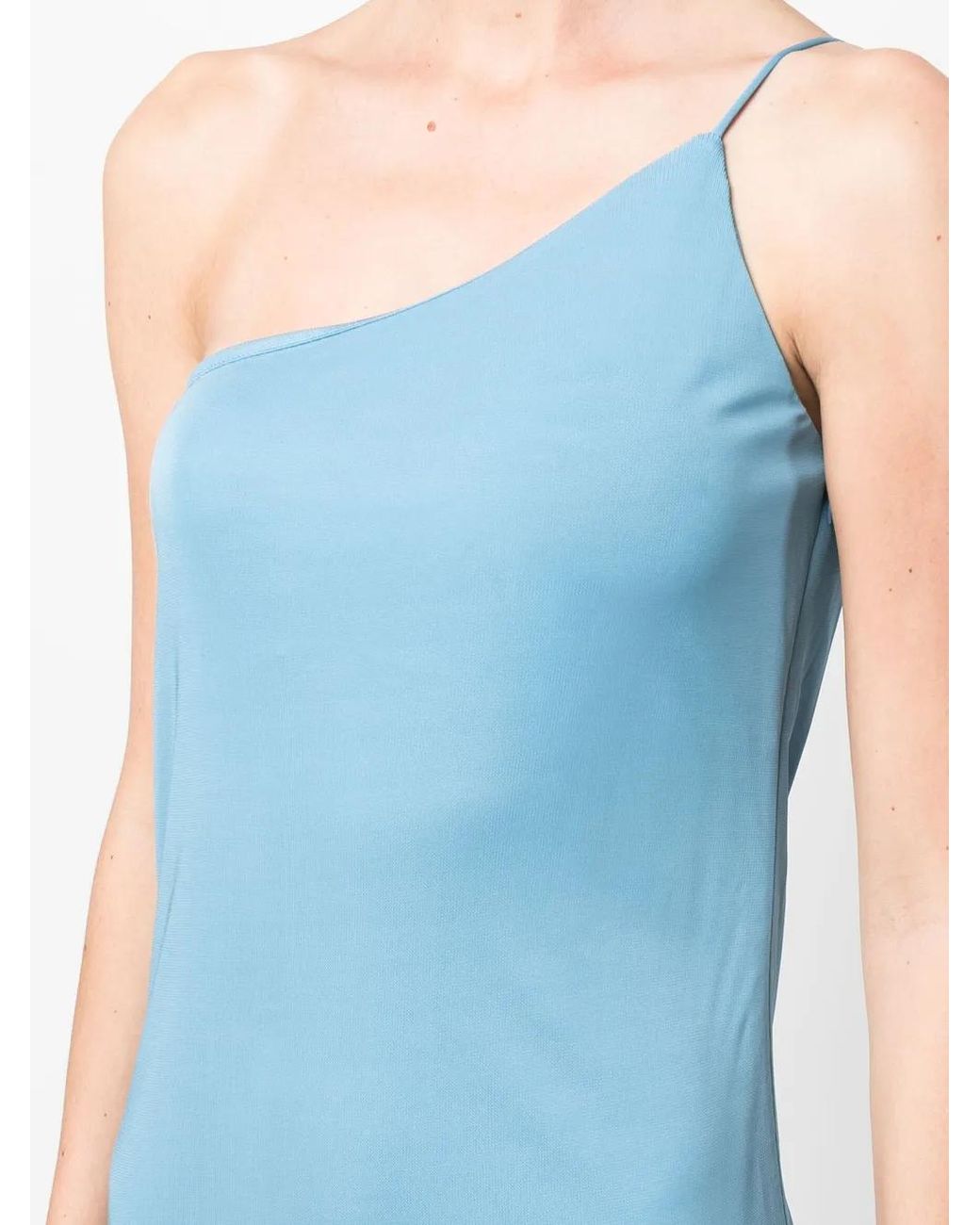 DSquared² Blue One-Shoulder Jersey-Knit Dress