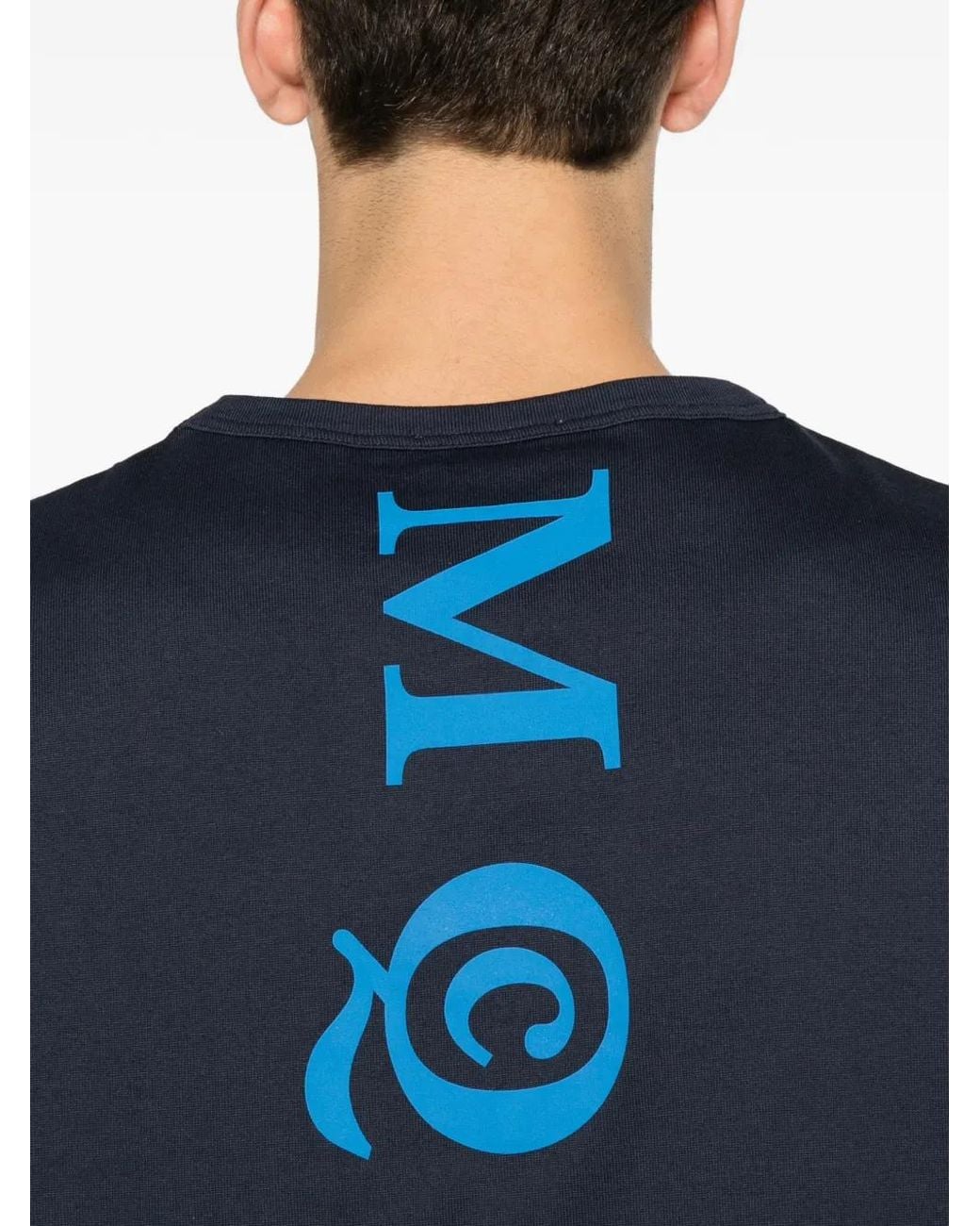 McQueen Blue Logo Oversized T-Shirt for men