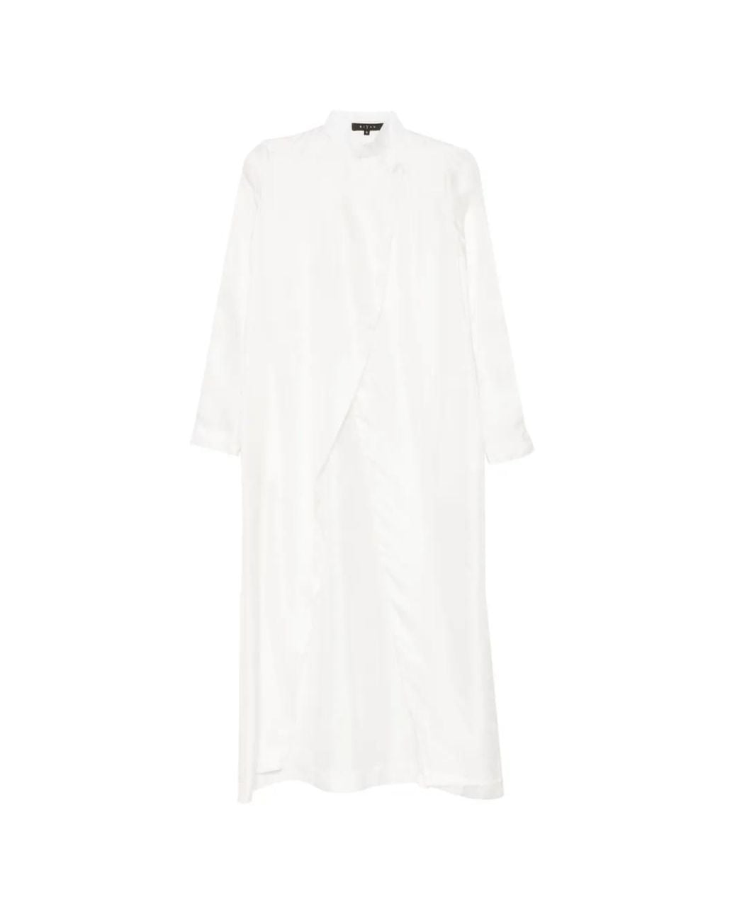 Biyan White Crepe Silk Shirt