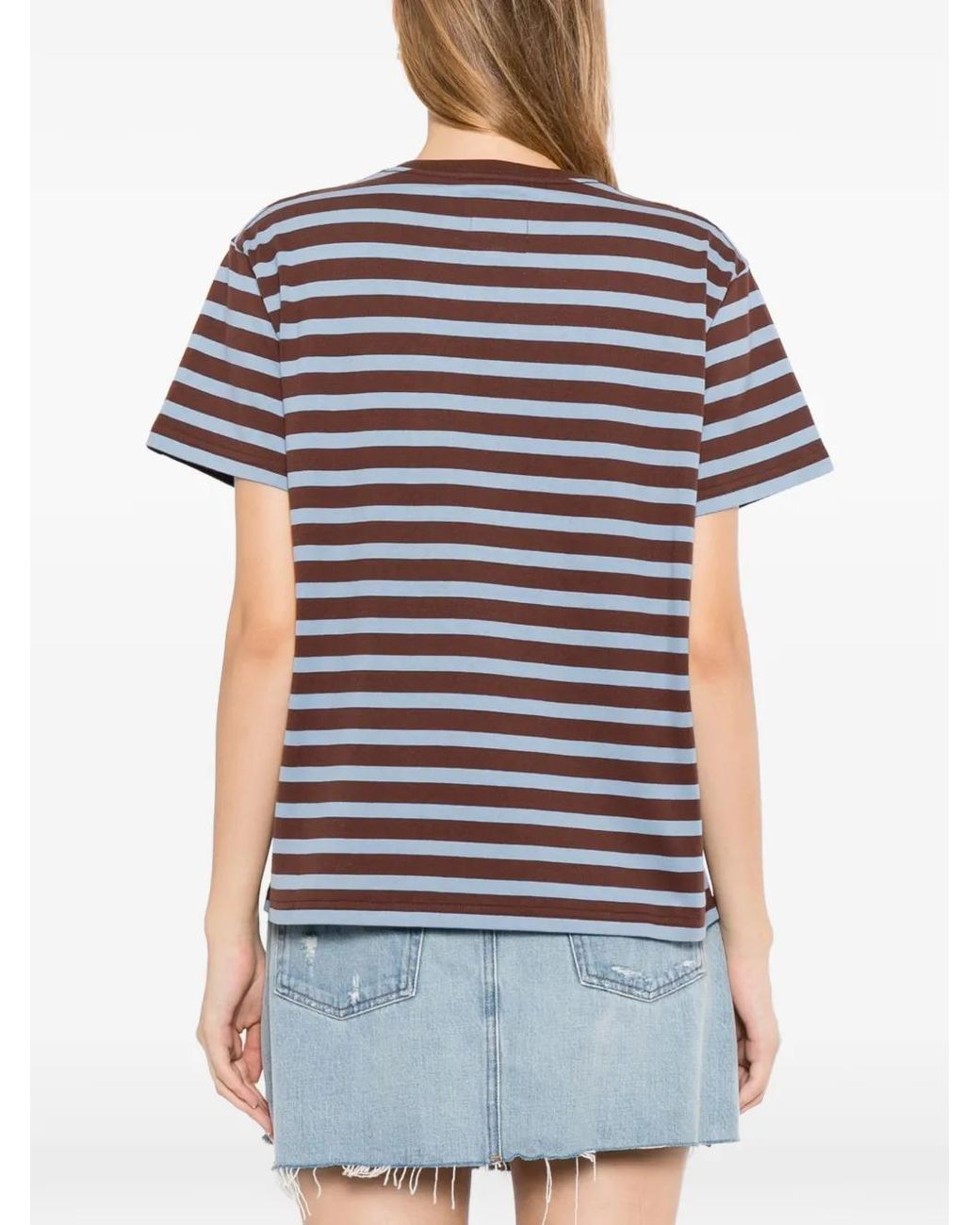 SPORT b. by agnès b. Gray Logo-Print Striped T-Shirt